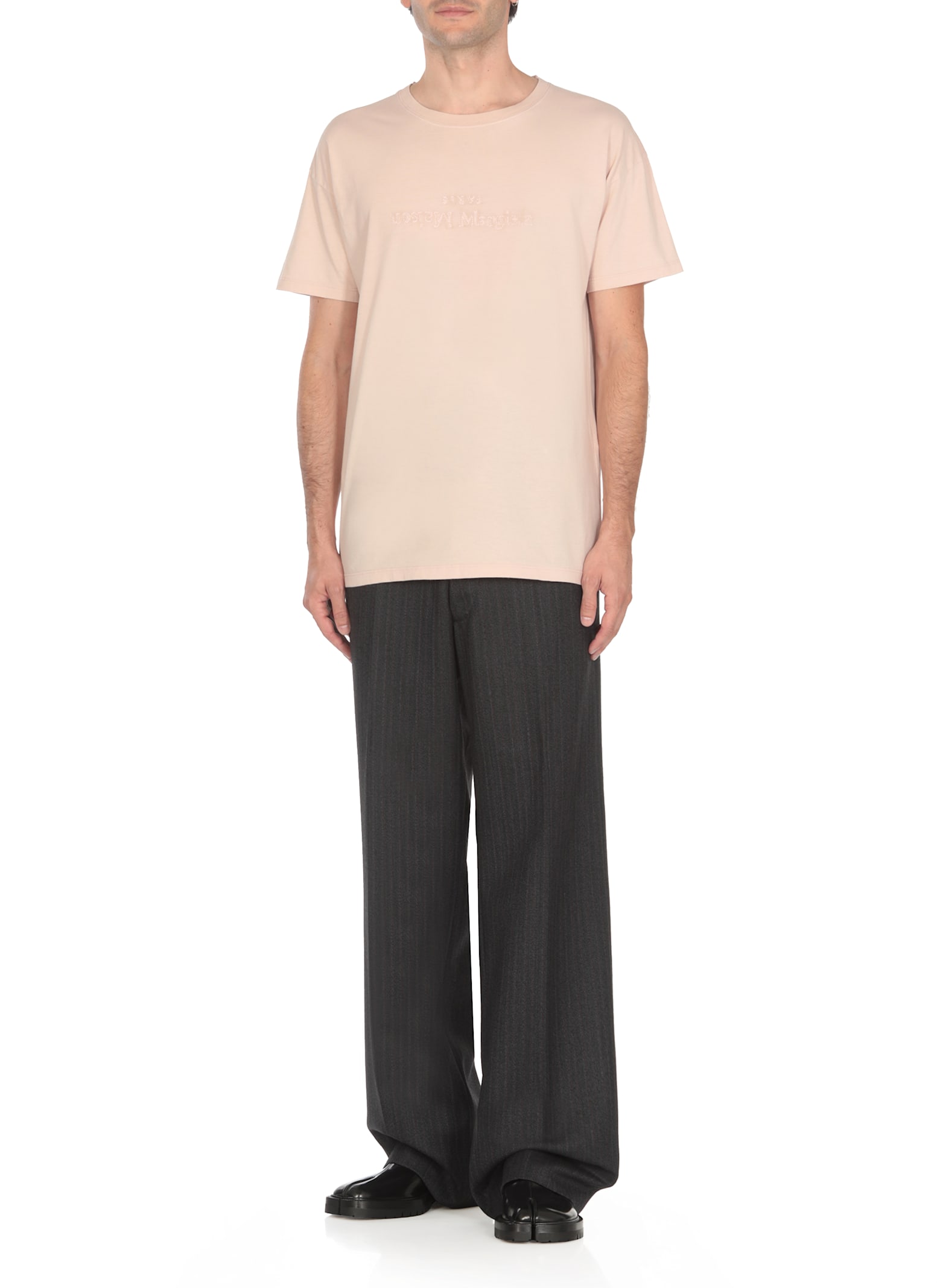 Shop Maison Margiela T-shirt With Logo In Pink