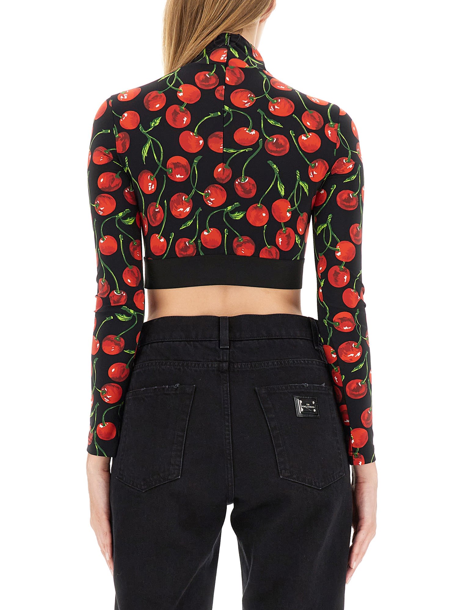 DOLCE & GABBANA CHERRY PRINT TOP