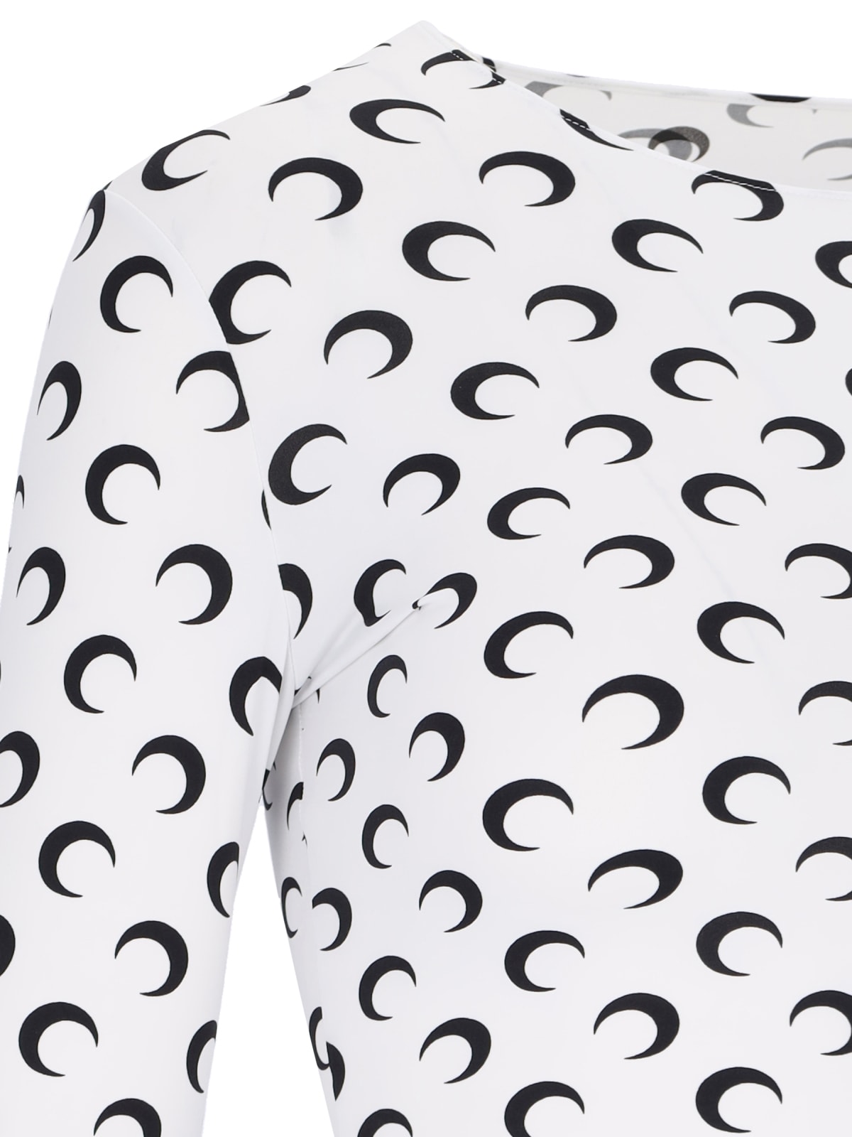 Marine Serre Second Skin Moon Crewneck Top In White