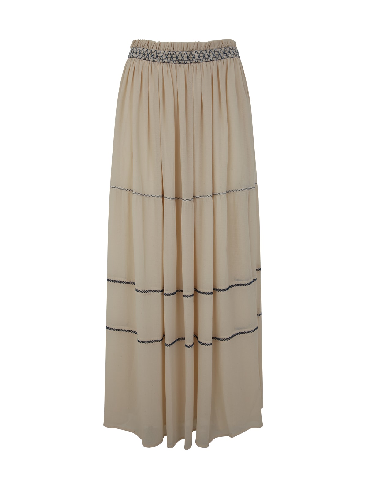 Shop See By Chloé Long Pleated Skirt In Antique White