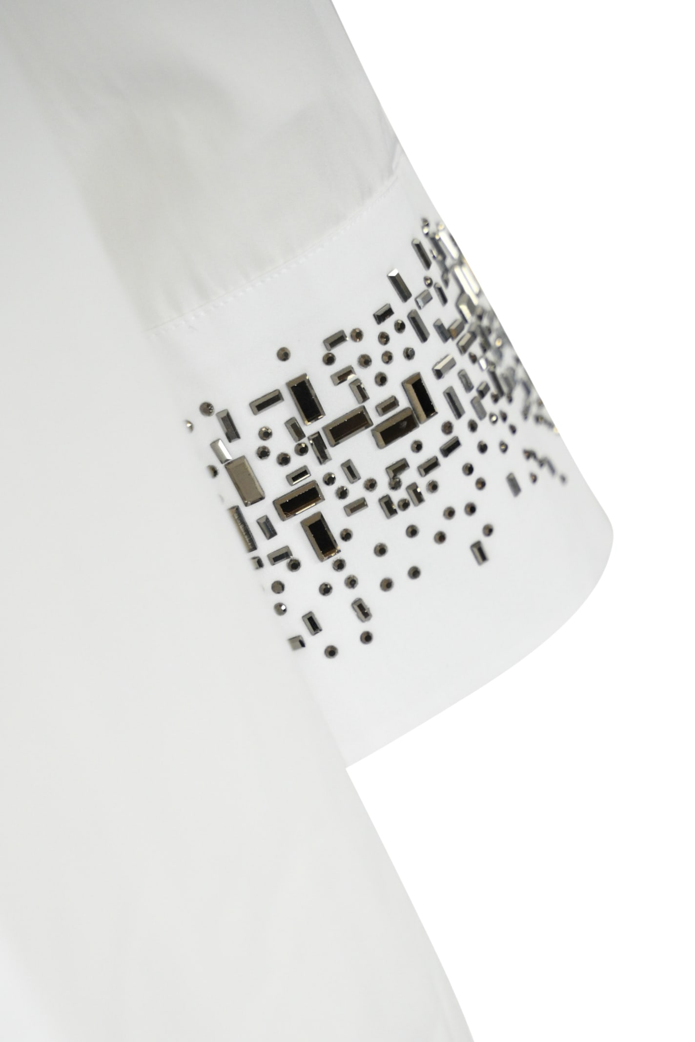 Max Mara Crystal-embellish Shirt In White