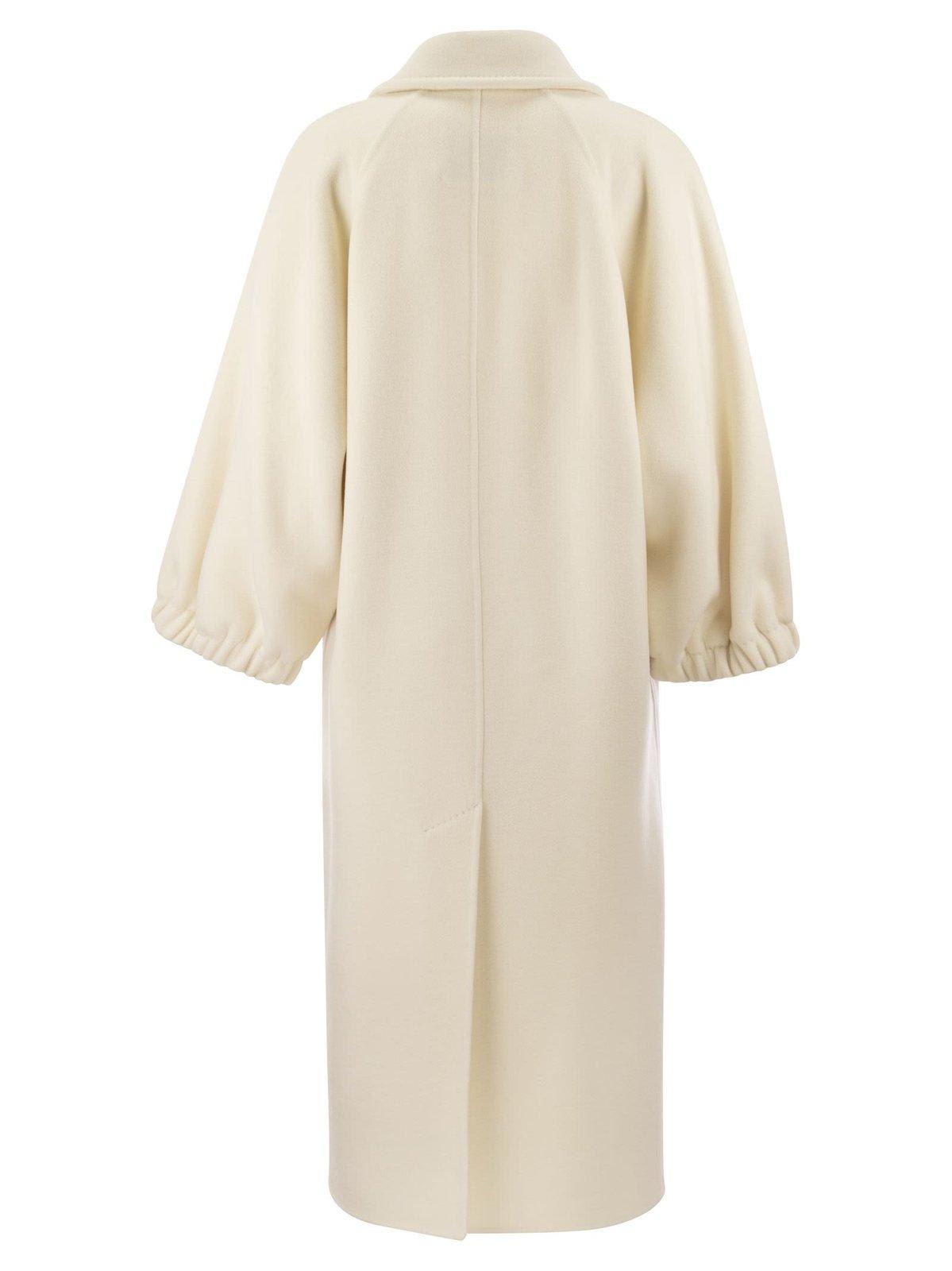 Shop Max Mara Zaffo Double-breasted Coat In White