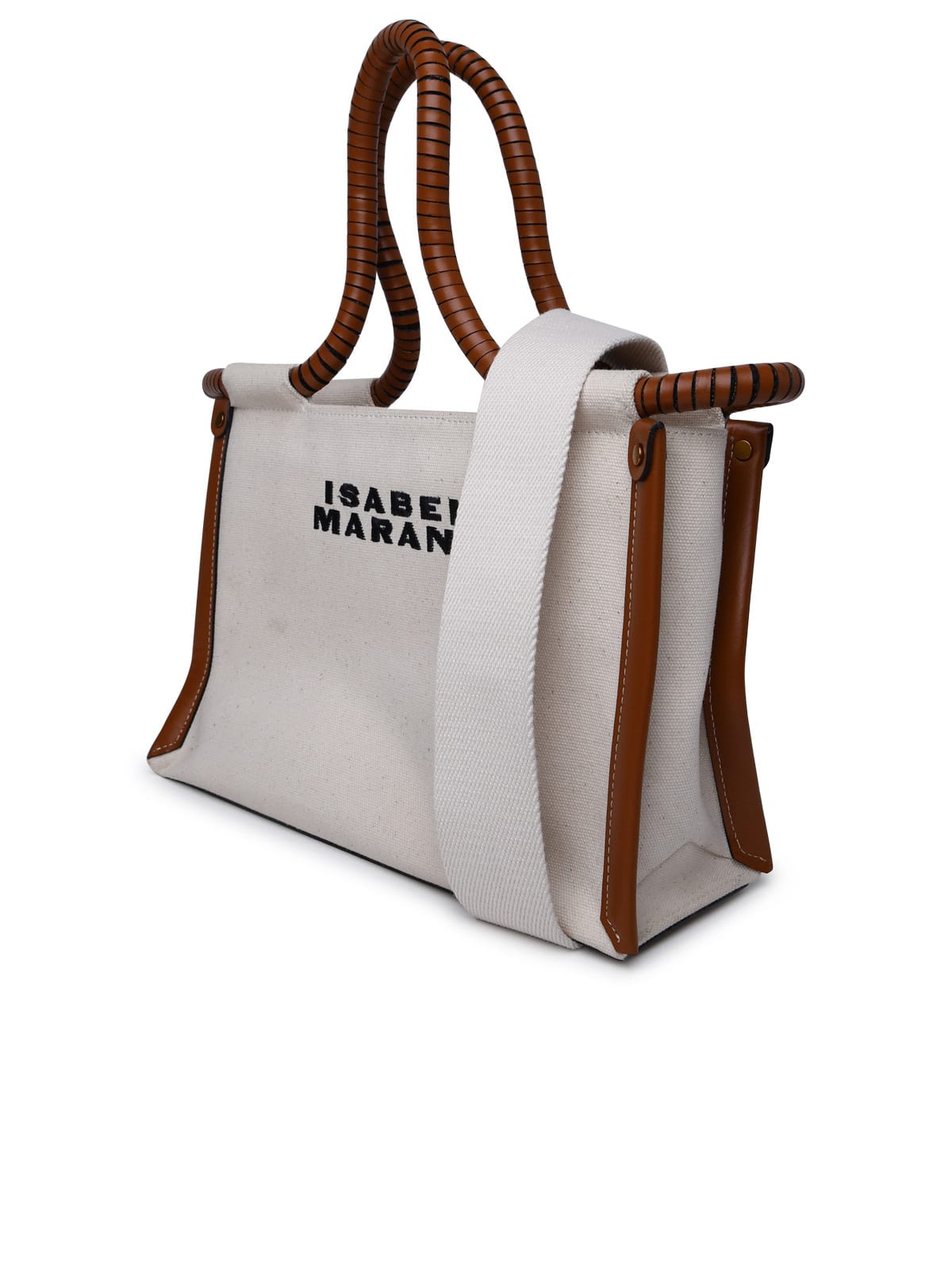 Shop Isabel Marant Toledo Ecru Cotton Mini Bag In Beige