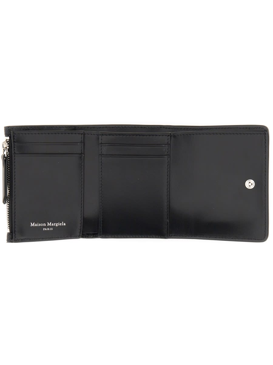Shop Maison Margiela Wallet With Four Seams In Black