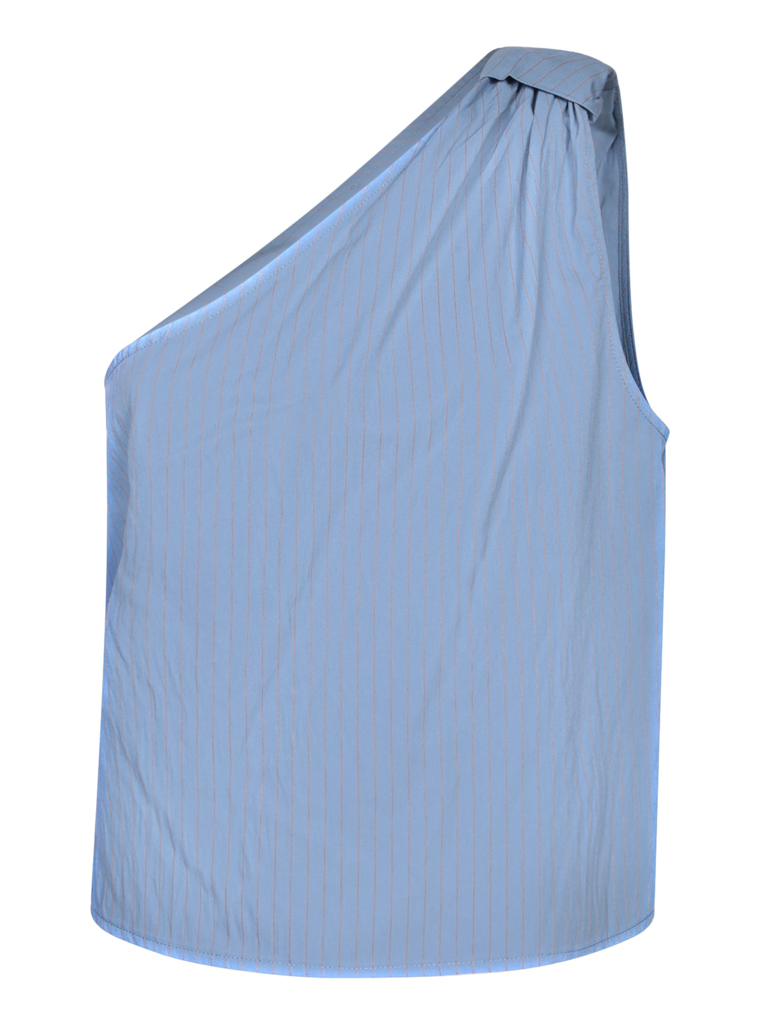 Shop Federica Tosi Cerulean One-shoulder Top In Blue