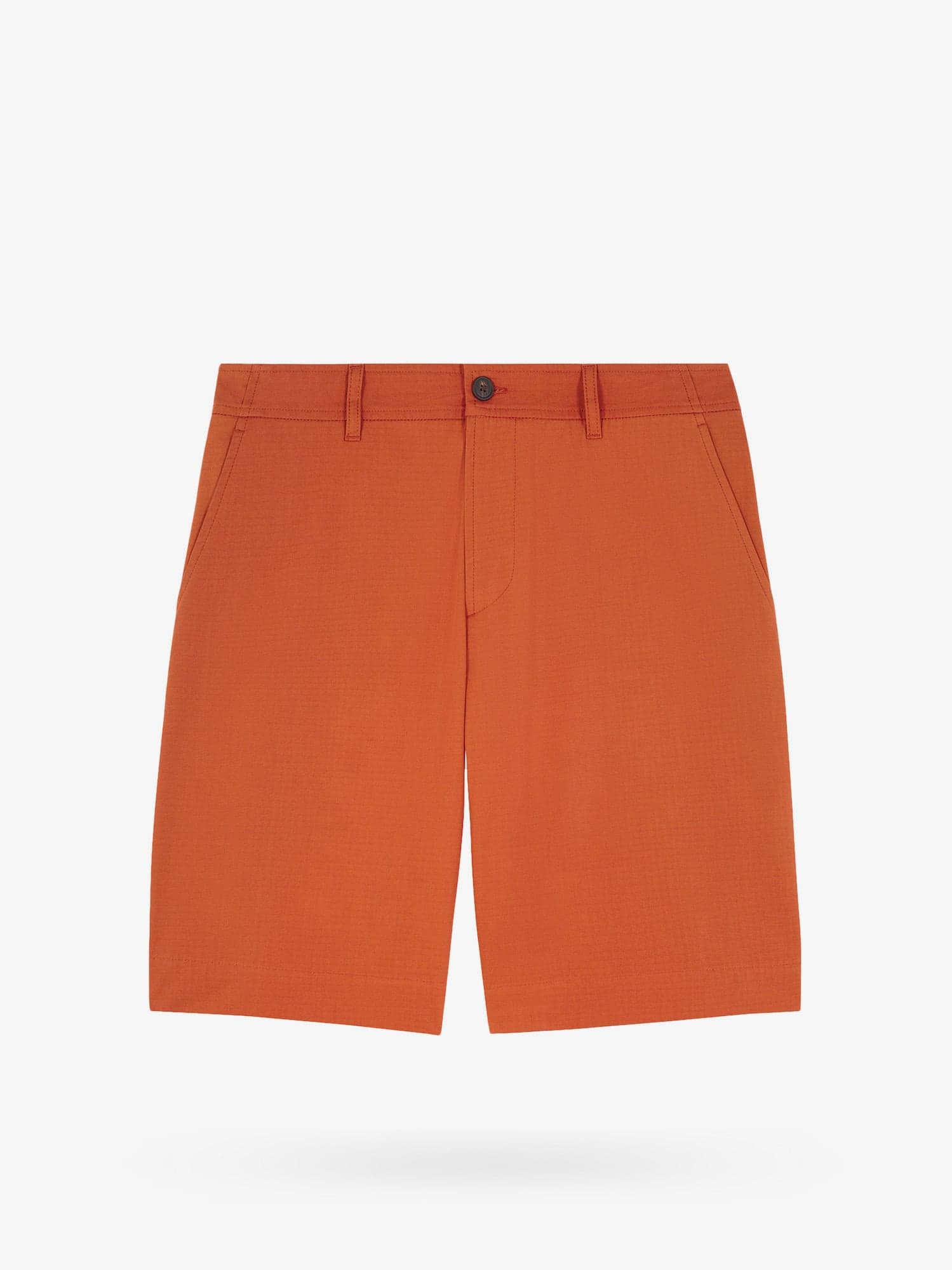 Shop Maison Kitsuné Cotton Bermuda Shorts With Back Logoed Label In Orange