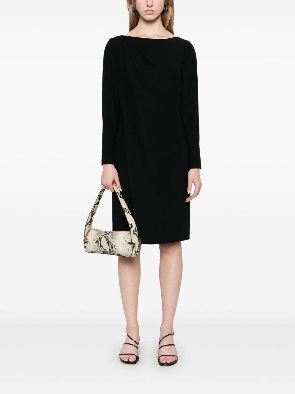 Emporio Armani Cady Short Dress In Black