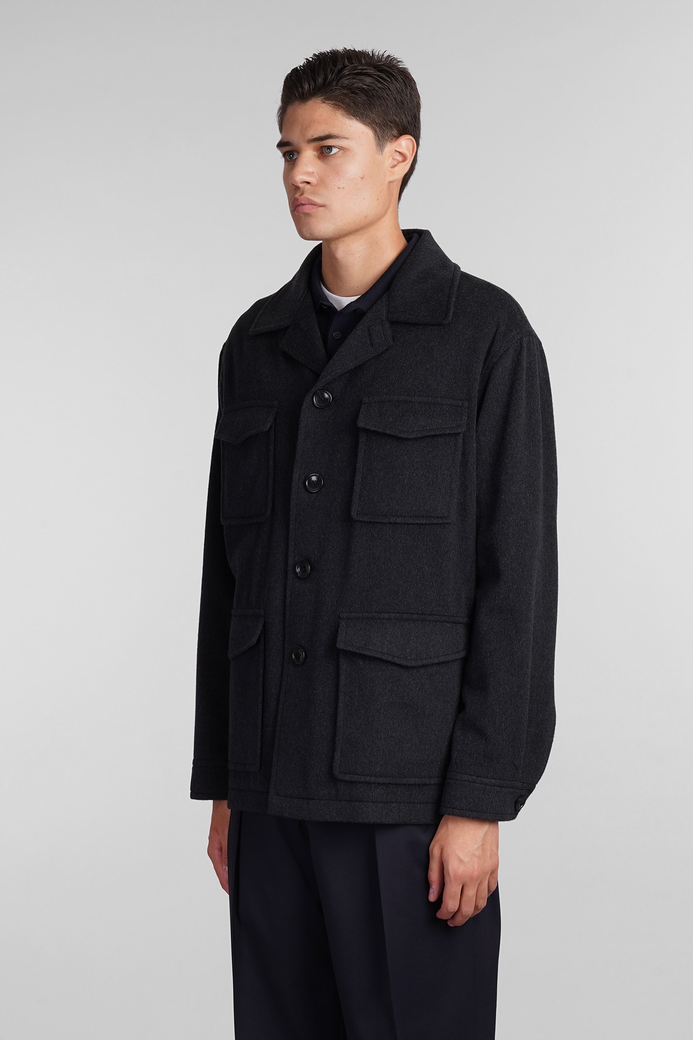 Shop Tagliatore Milton Casual Jacket In Grey Wool