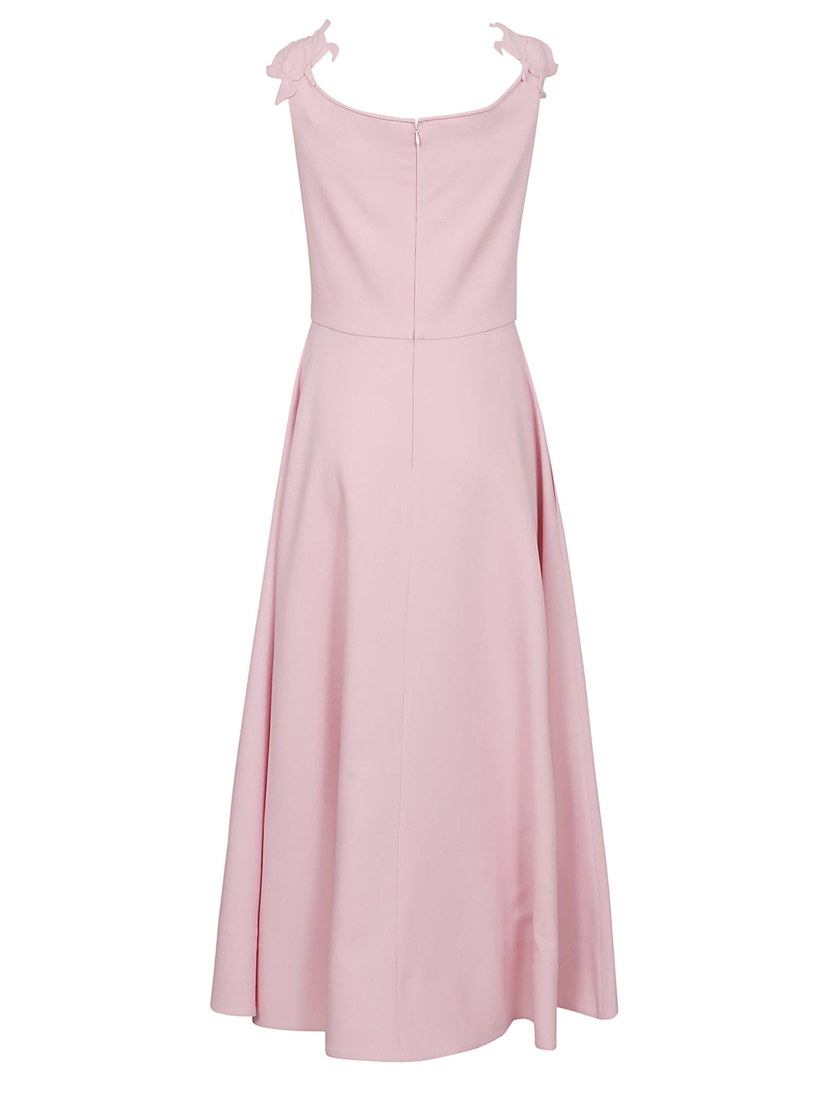 Shop Valentino Dress Embroidered Crepe Couture In Zks Taffy