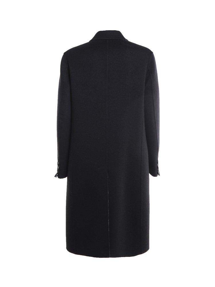 Shop Fendi Reversible Monogram Double-breasted Coat In Black