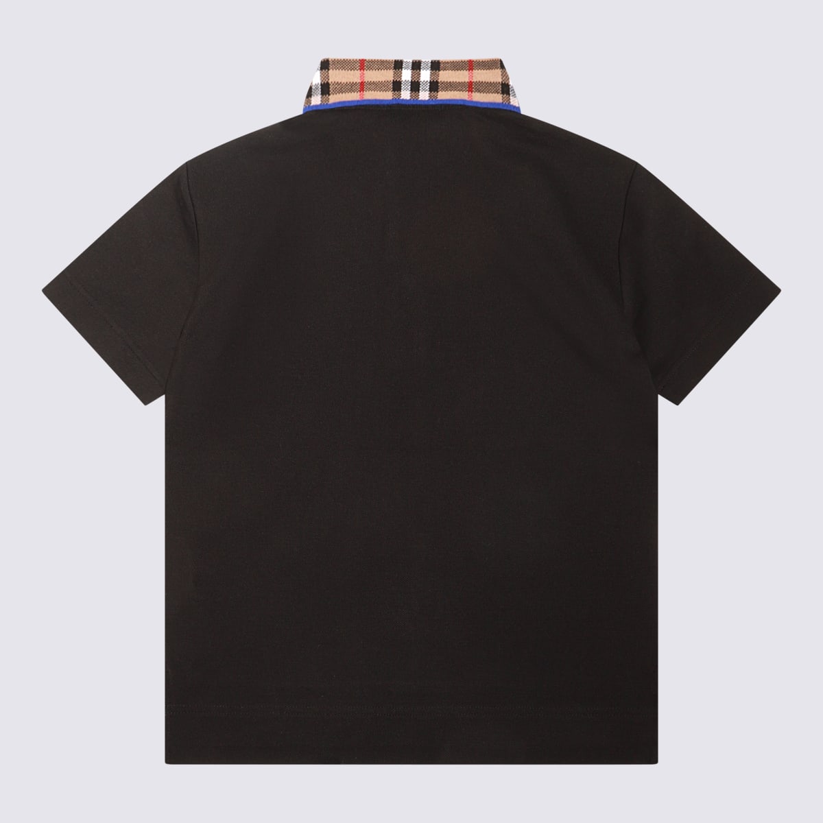 Shop Burberry Black And Archive Beige Cotton Polo Shirt