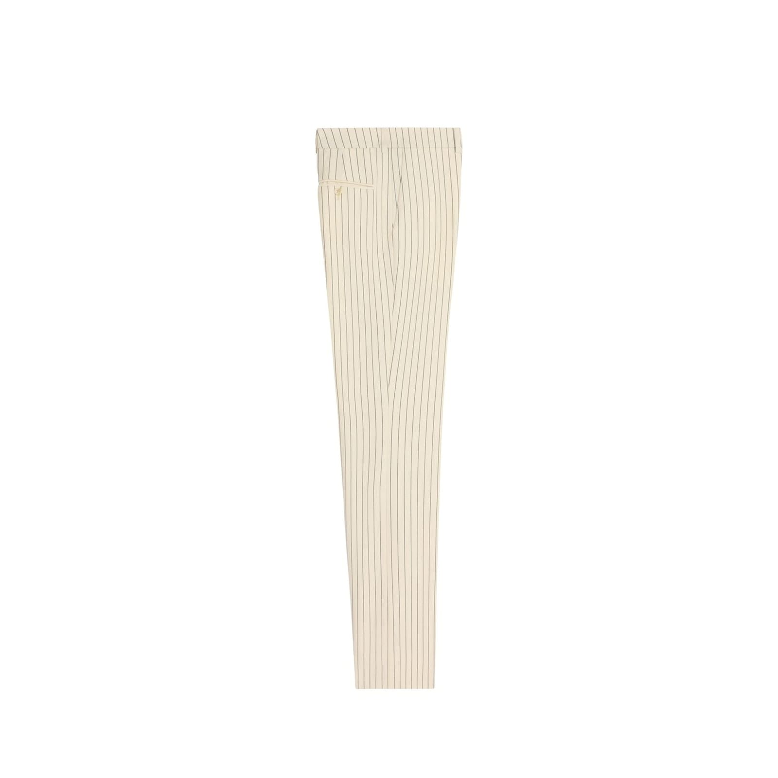 Celine Wool Striped Pants With Flared Legs And Classic Fit In White