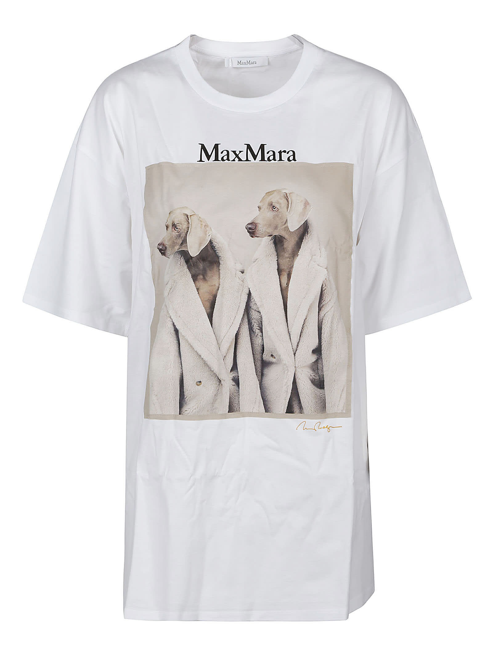 Shop Max Mara Tacco T-shirt In Fondo Bianco