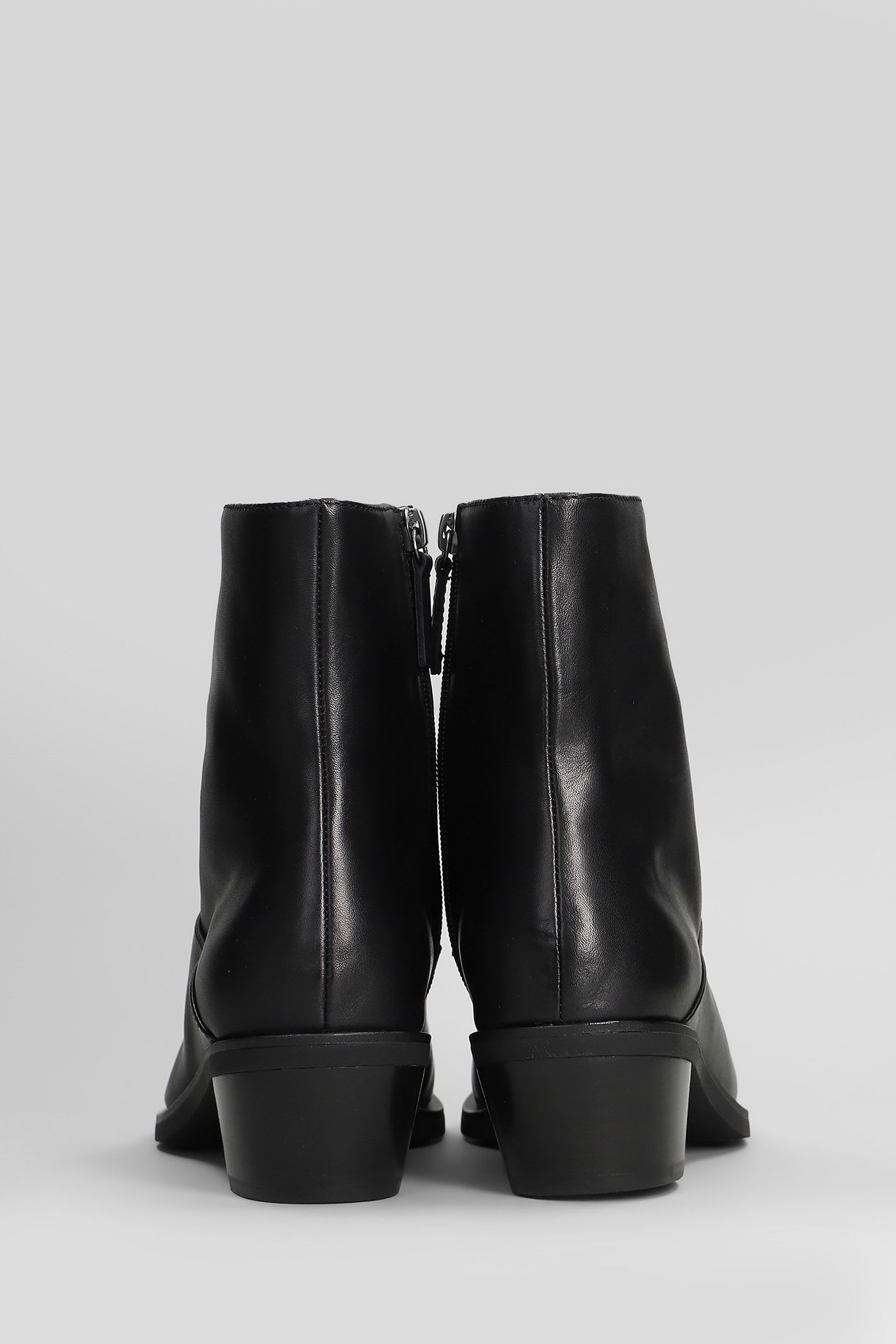 Ash Hasley High Heels Ankle Boots In Black Leather In Black