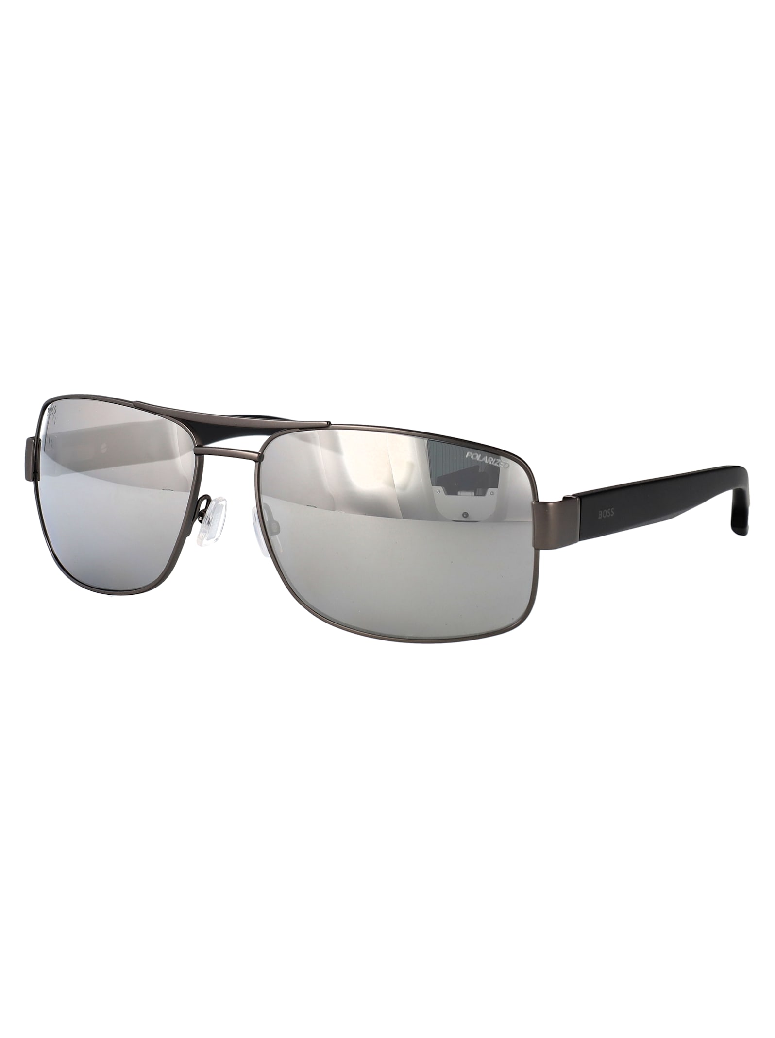 Hugo Boss Boss Matte Dark Ruthenium Stainless Steel Sunglasses In Neutral