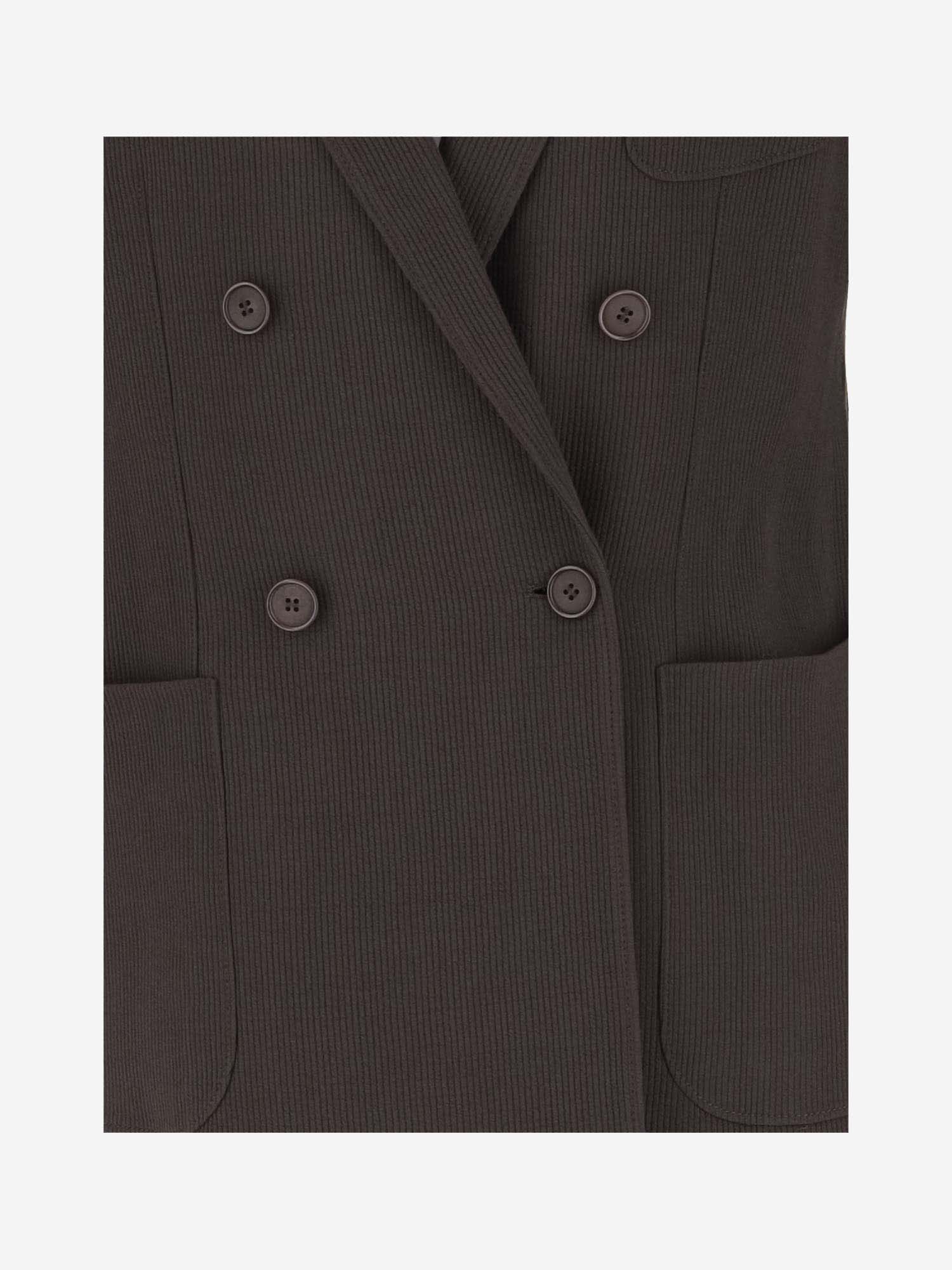 Shop Giorgio Armani Wool And Viscose Blend Double-breasted Jacket In Brown