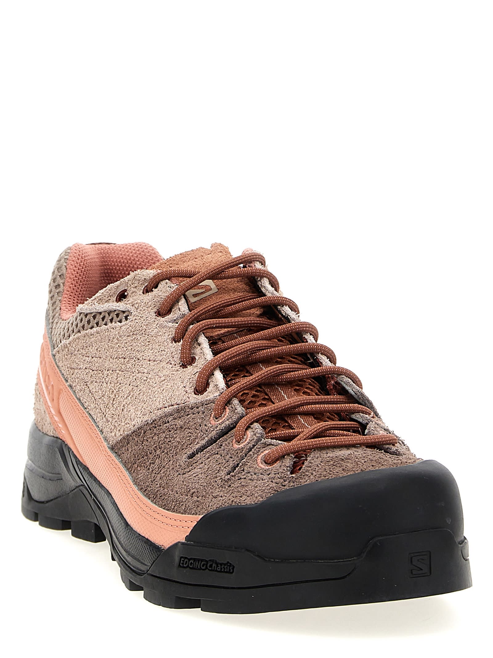 Salomon X-alp Rubber And Mesh-trimmed Suede Sneakers In Pink