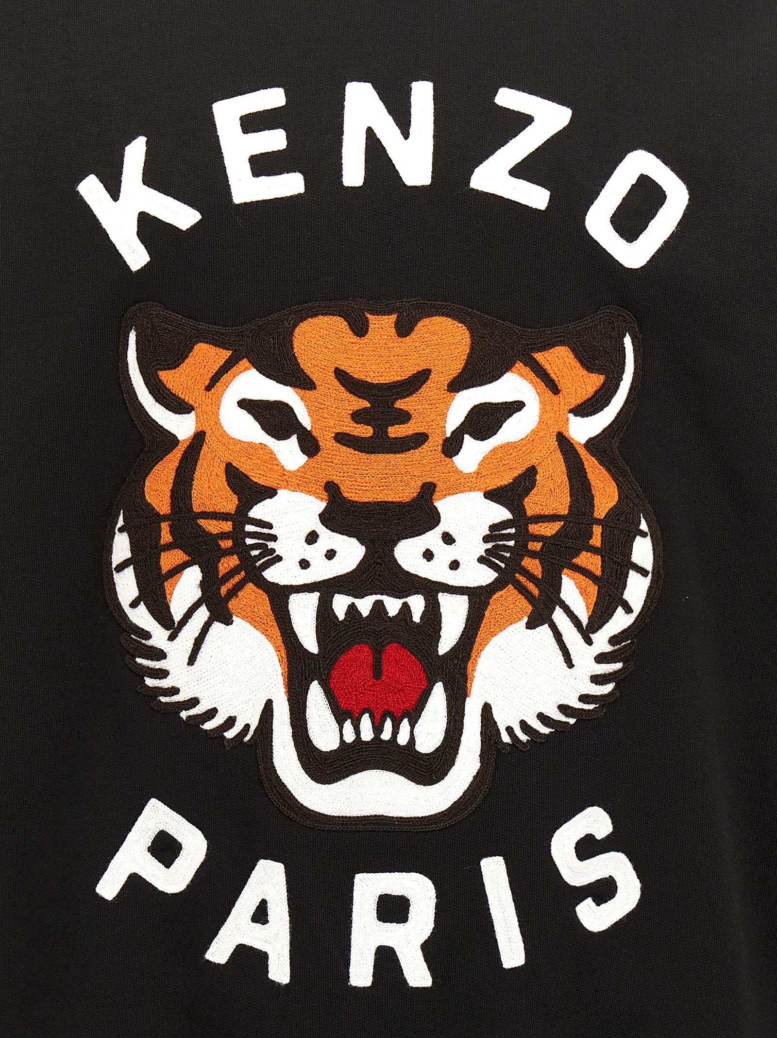 Shop Kenzo Lucky Tiger Emb Sweatshirt In Black