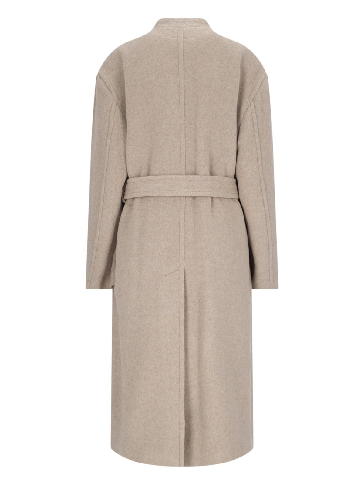 Shop Mm6 Maison Margiela Midi Belted Coat In Beige