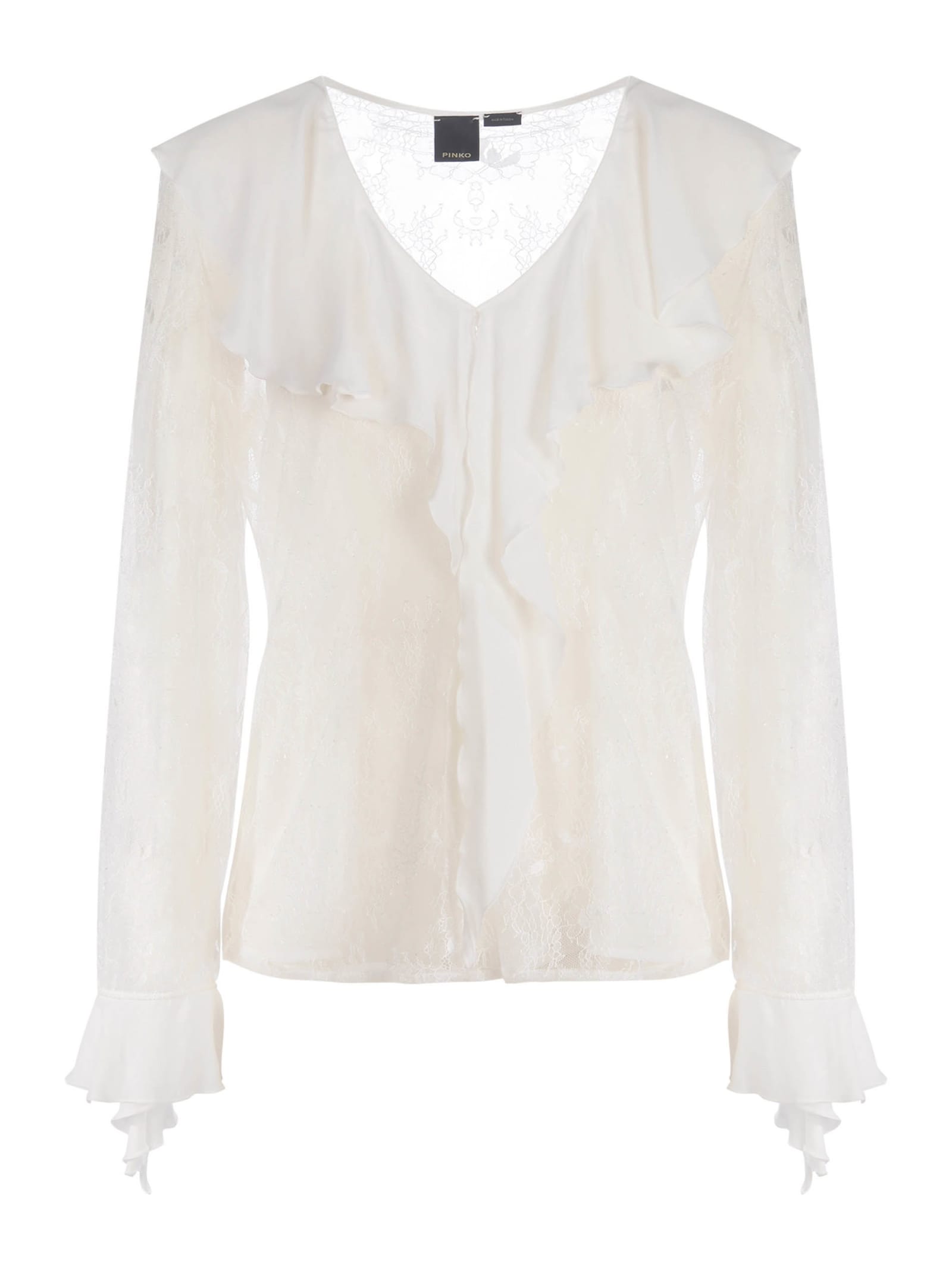 Shop Pinko Shirt  Bahia In Lace In Bianco