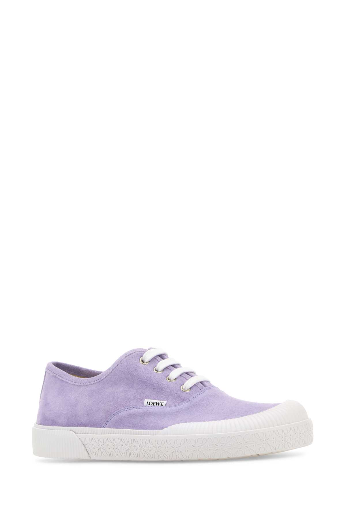 Shop Loewe Lilac Suede Terra Vulca Sneakers