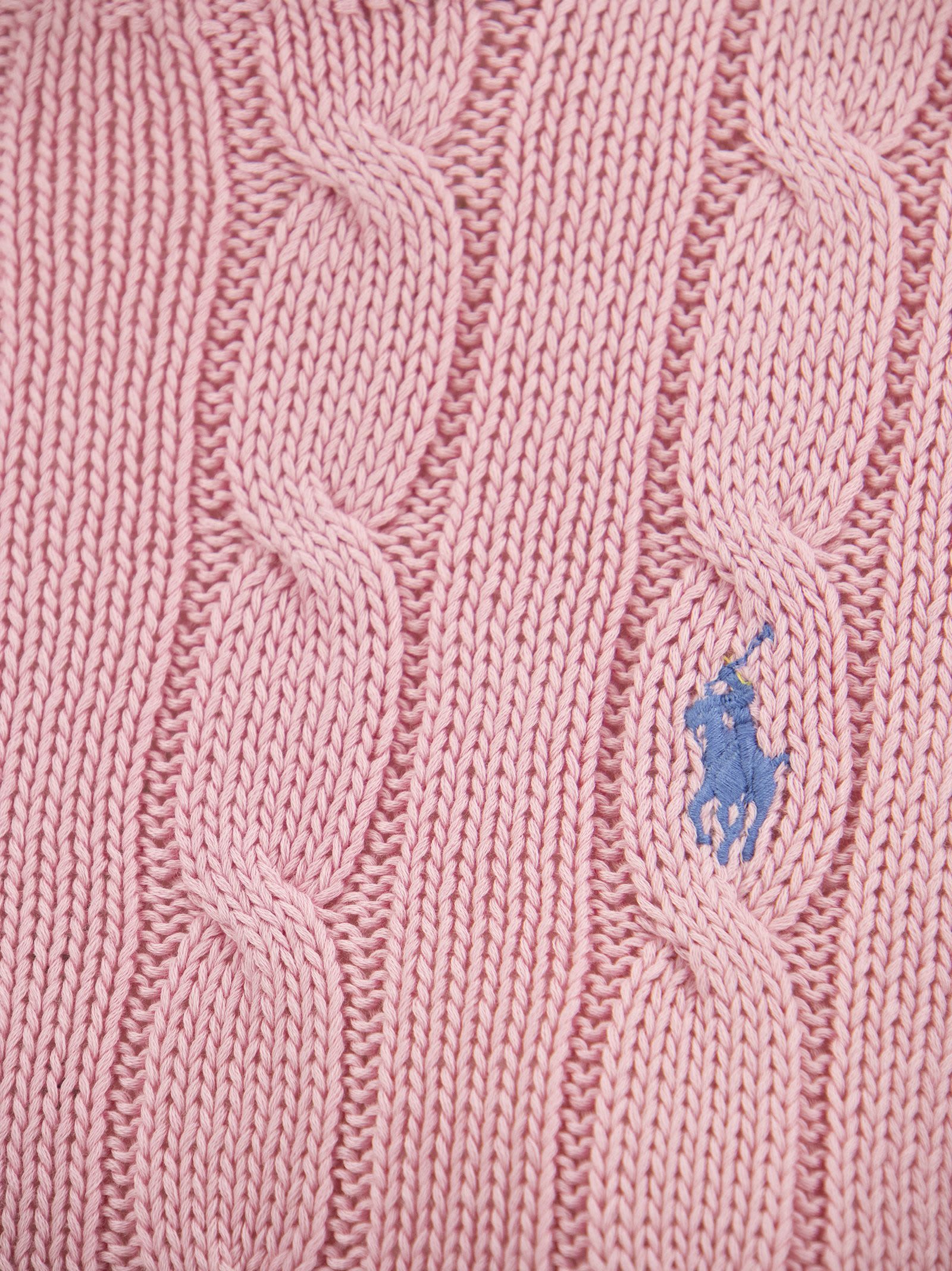 Shop Polo Ralph Lauren Slim-fit Cable Knit In Pink