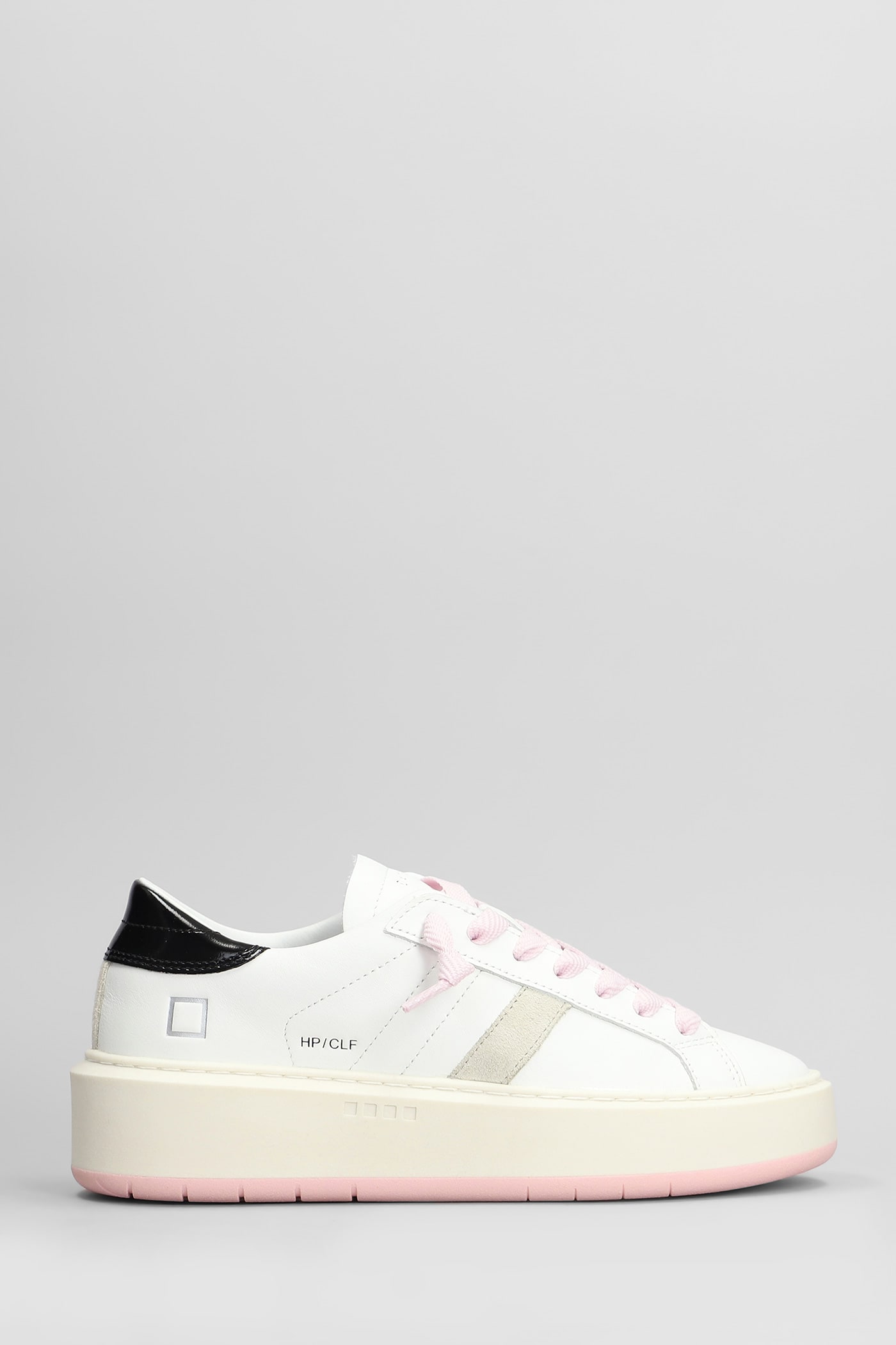 D. A.T. E. Hill Low Platform Sneakers In White Leather