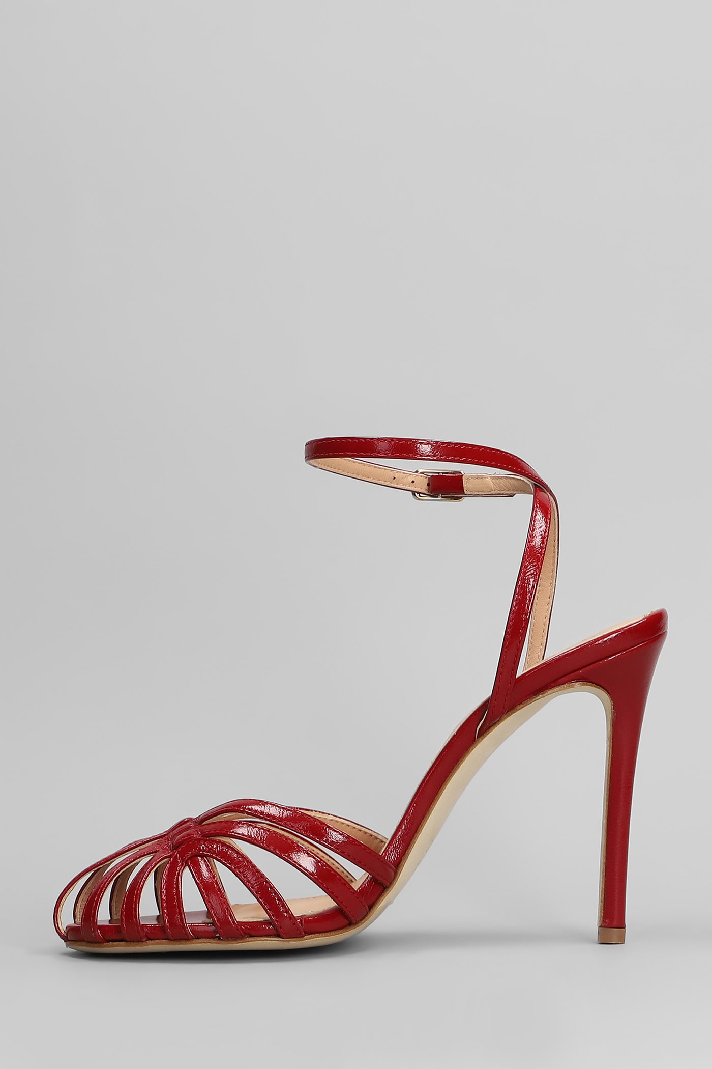 The Seller Sandals In Red Patent Leather In Red