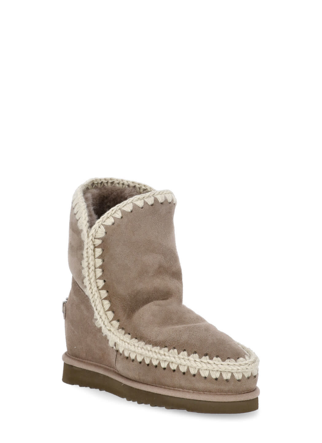 Shop Mou Inner Wedge Short Boots In Grey