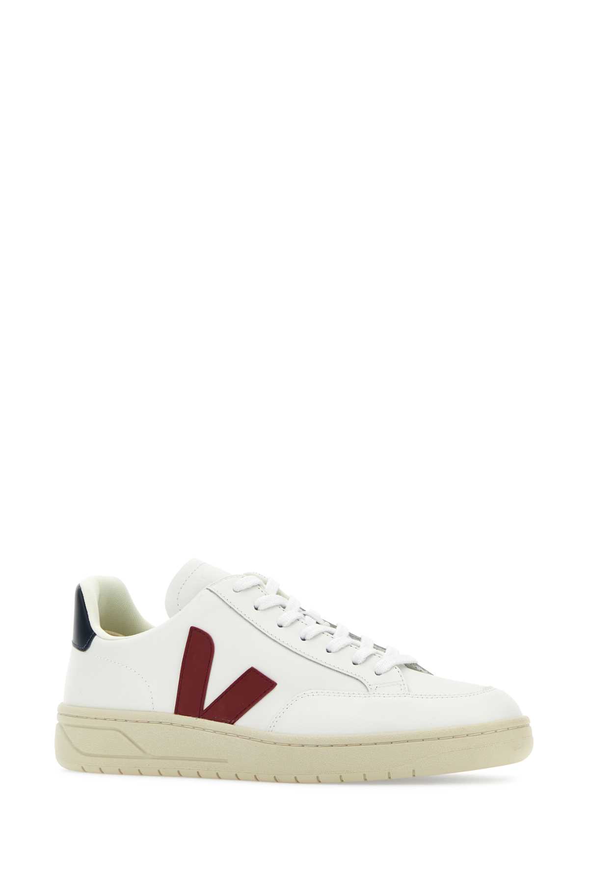 Shop Veja White Leather V-12 Sneakers In Extwhimarnau