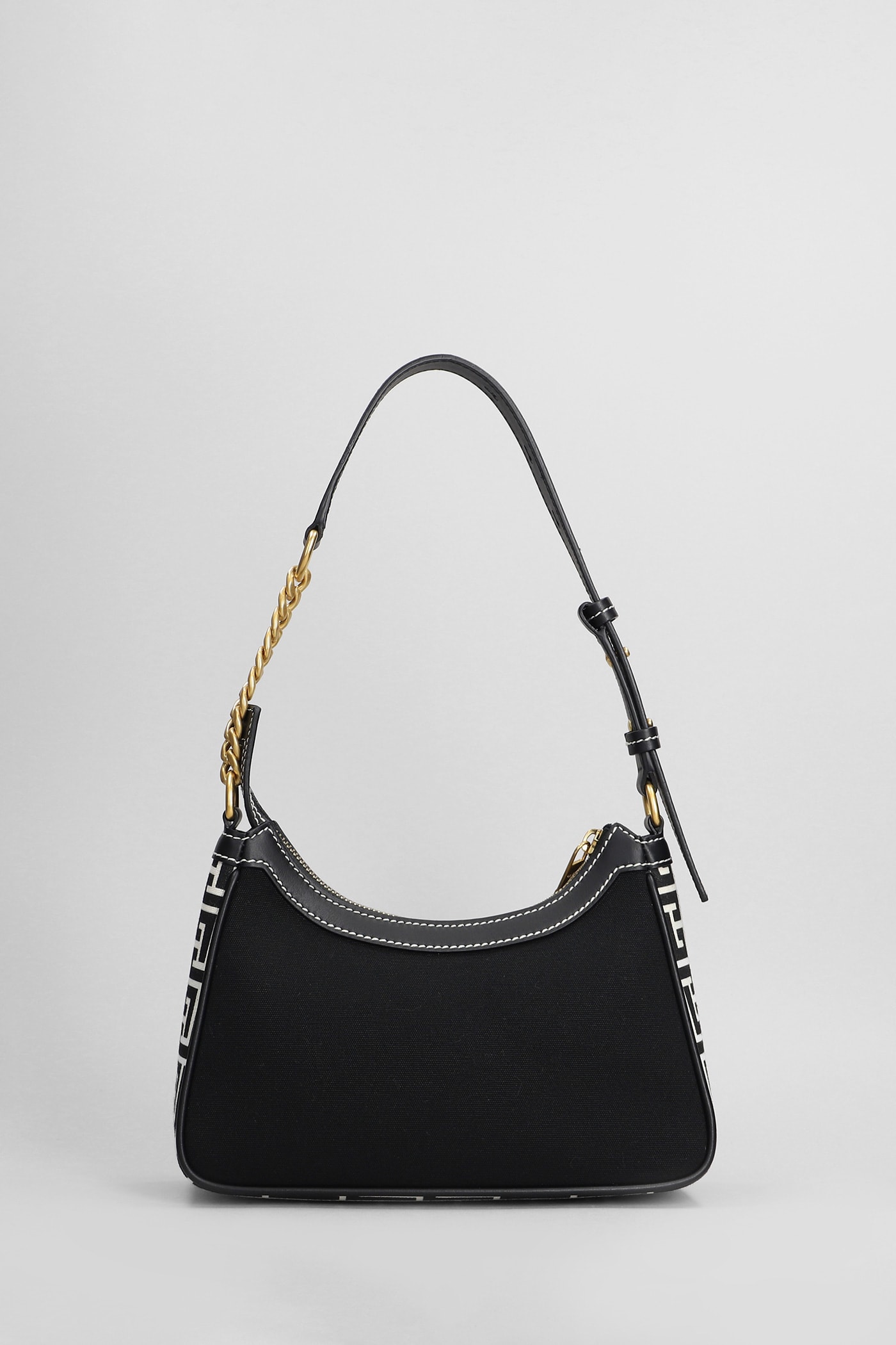 Shop Balmain B Army Shoulder Bag In Black Leather And Fabric