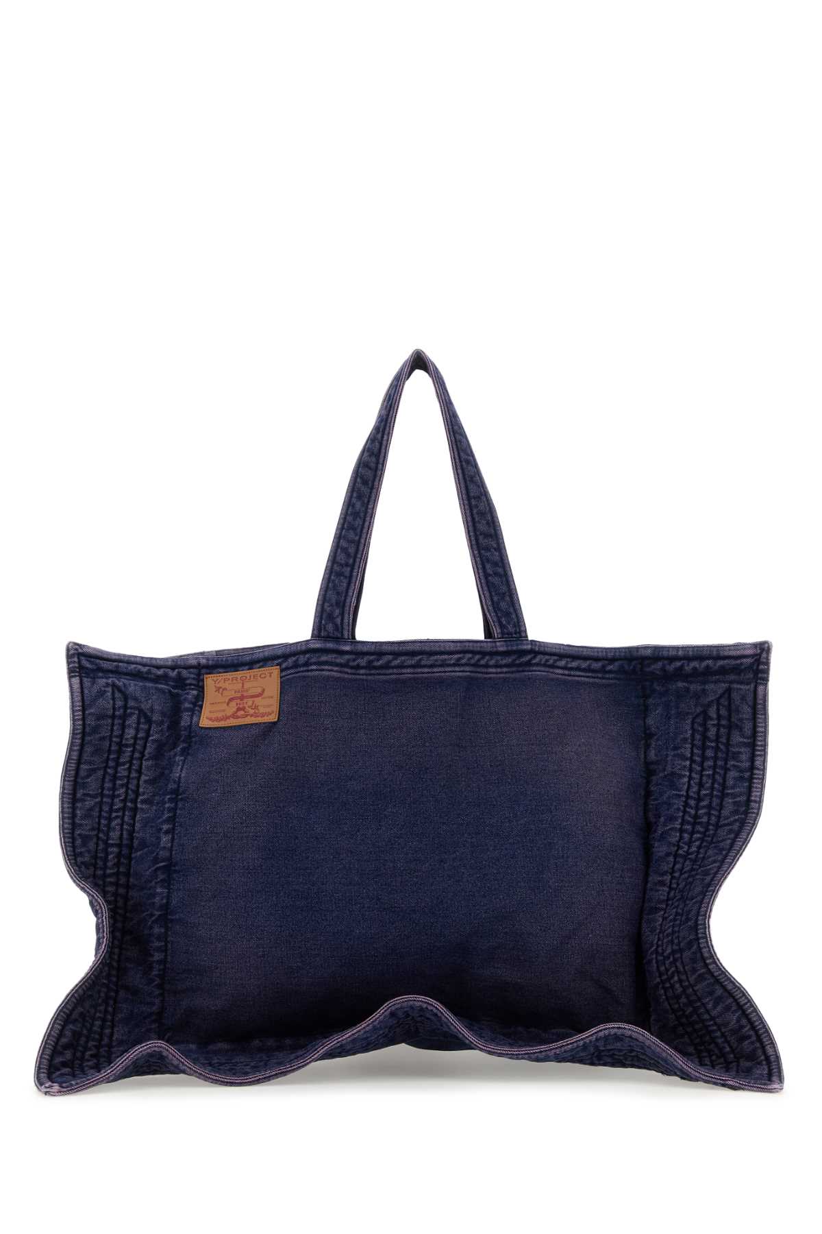 Purple Denim Shopping Bag