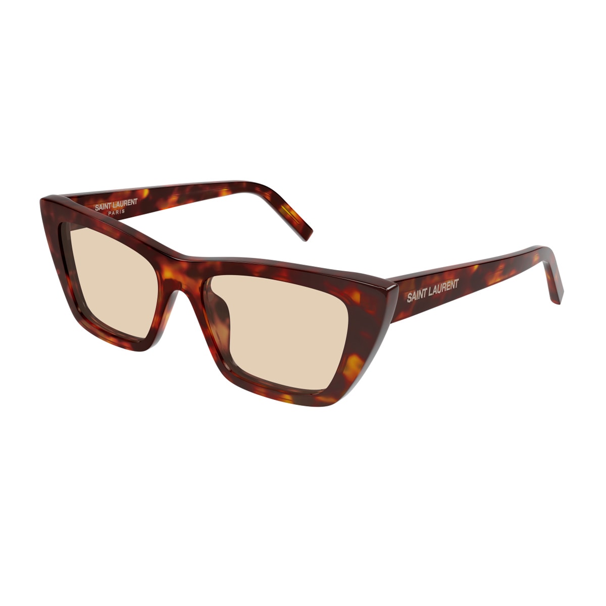Saint Laurent Sl 276 Mica Linea Sl Logo 064 Light Havana Brown Sunglasses In Brown