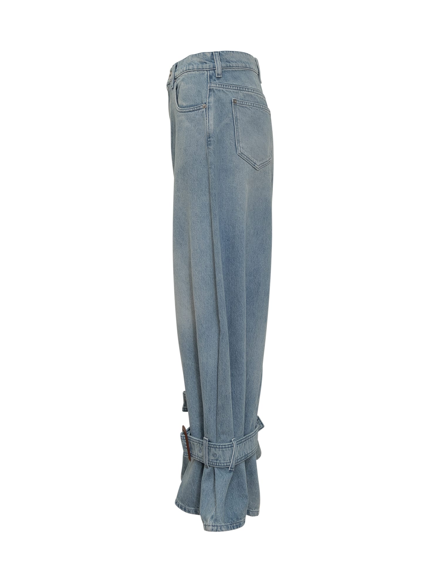 Jw Anderson Jeans With Buckle In Light Blue