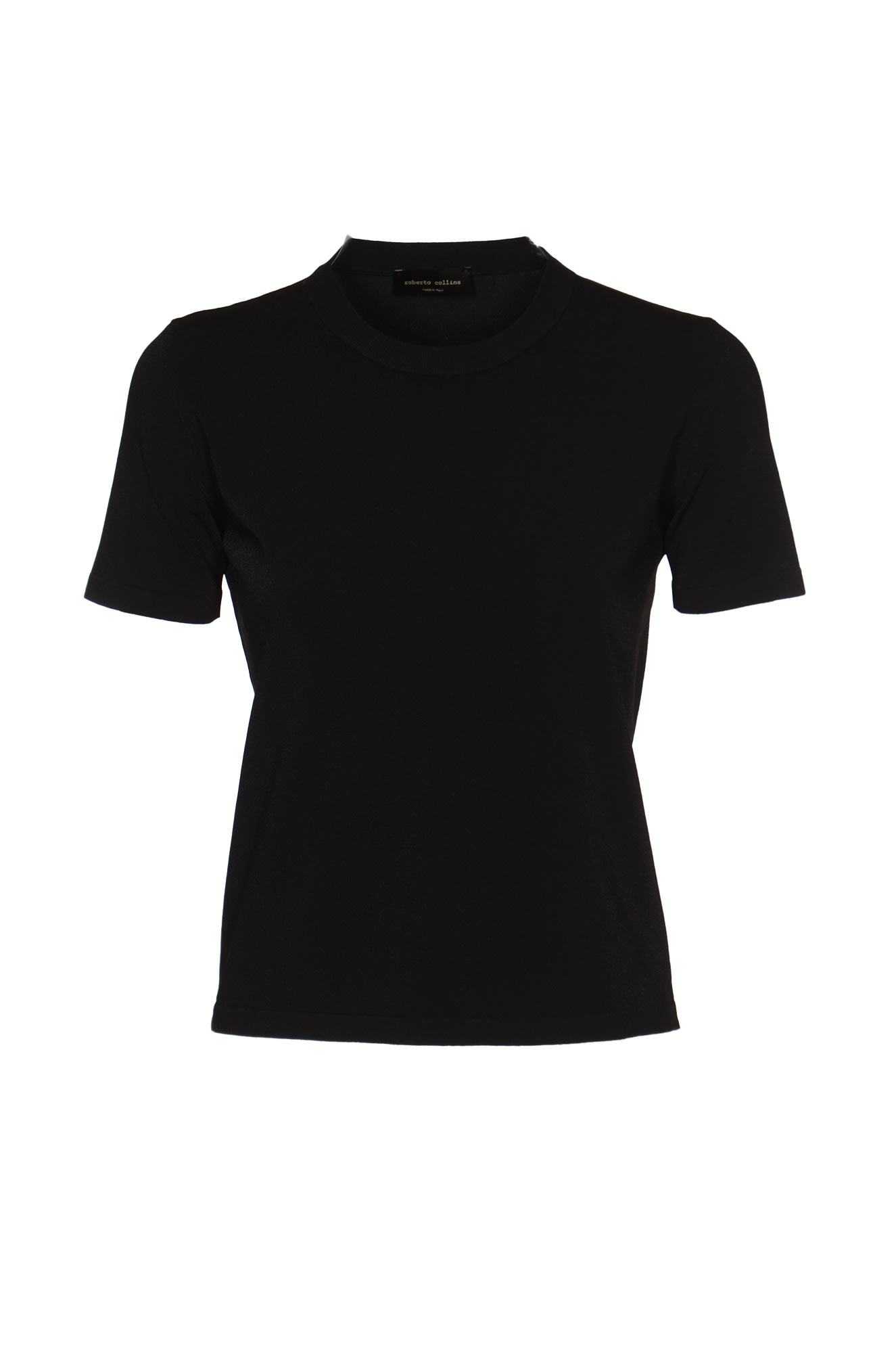 Shop Roberto Collina Round Neck Slim Plain T-shirt In Black