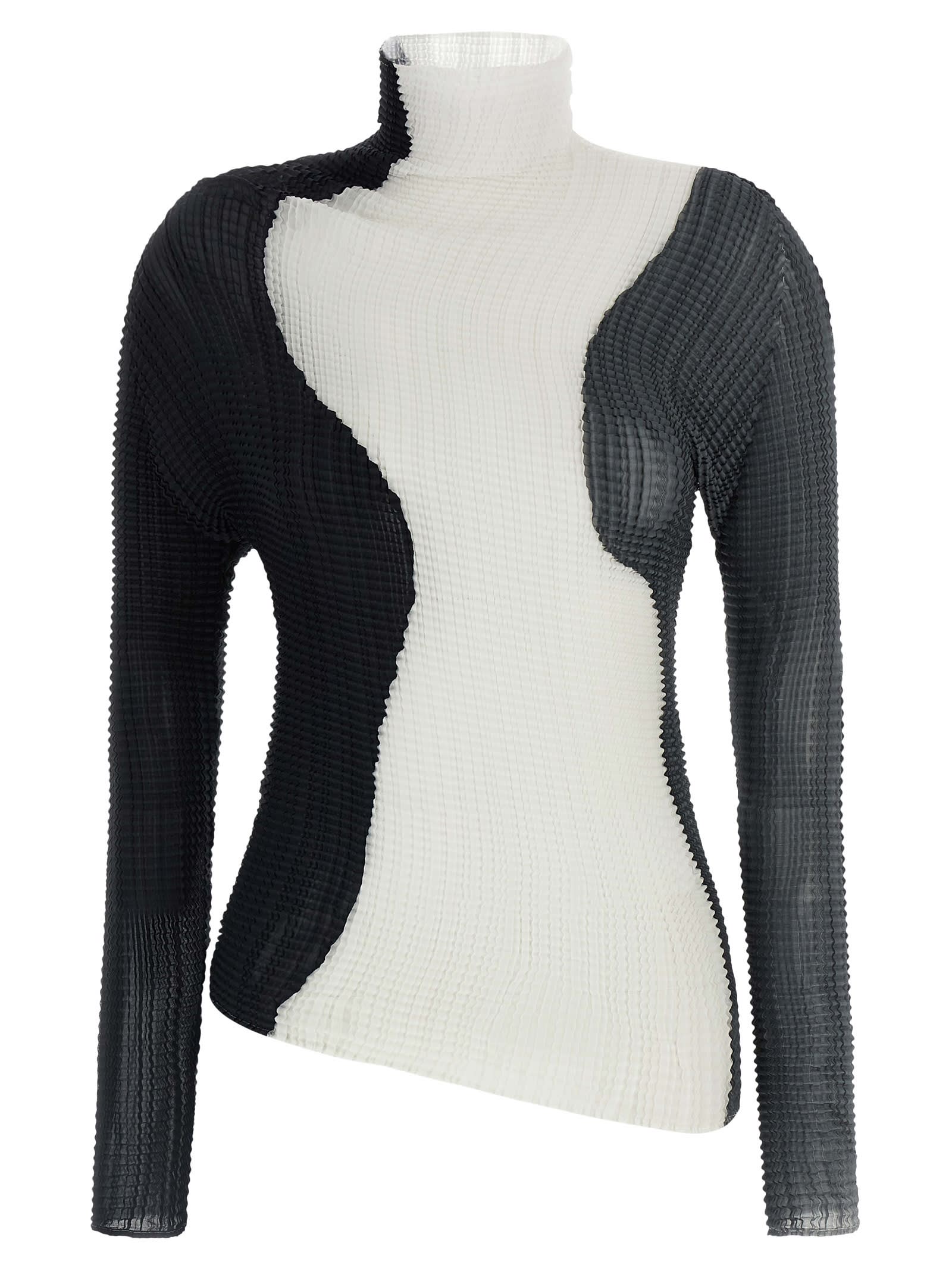 Issey Miyake Abstract Tint Pleats Blouse In Multi