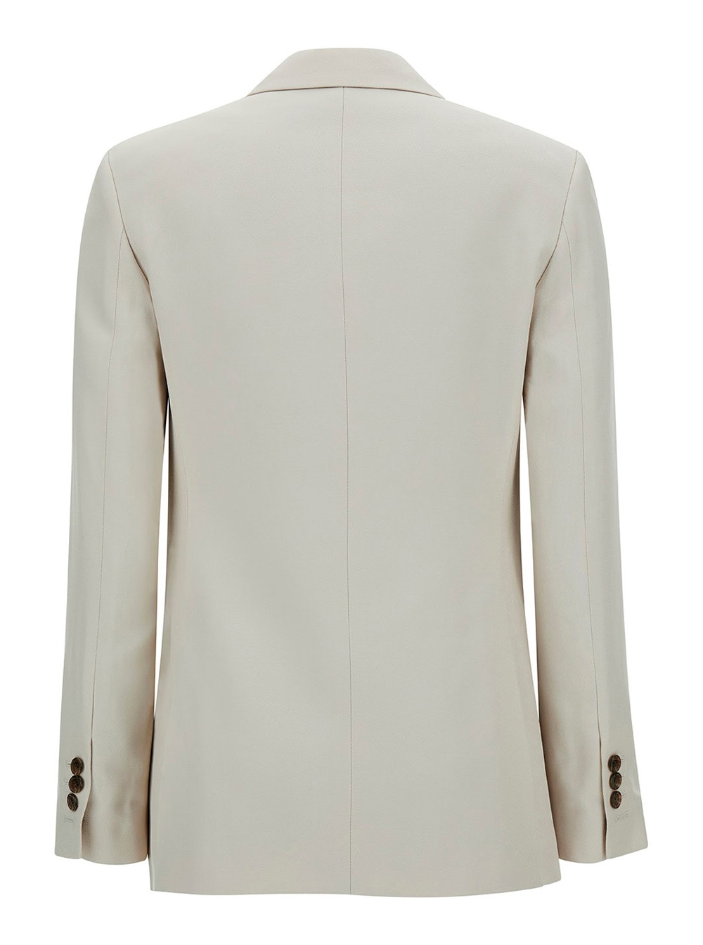 Theory Off-white Double-breasted Jacket With Notched Revers In Viscose Woman In White