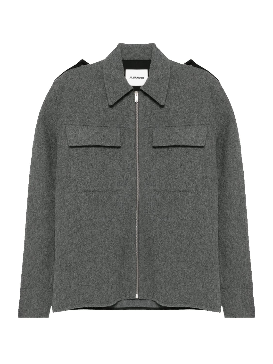 Jil Sander Structured Wool Shirt In Grey