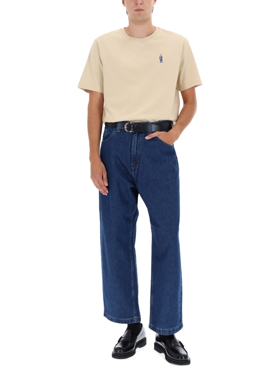 Maison Kitsuné Crew Neck Short Sleeve Relaxed Fit T-shirt In Neutral