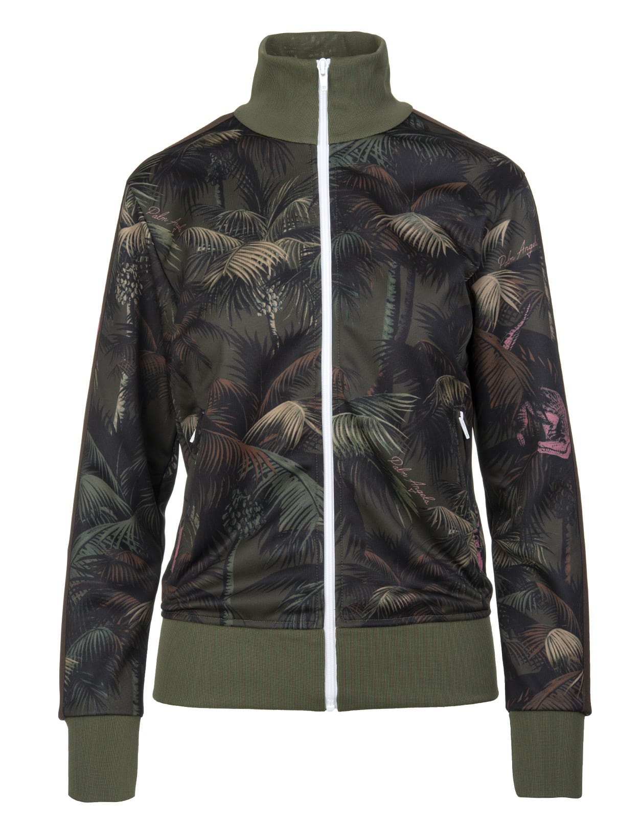 Palm Angels Woman Green Sports Jacket With All-over Palms Print