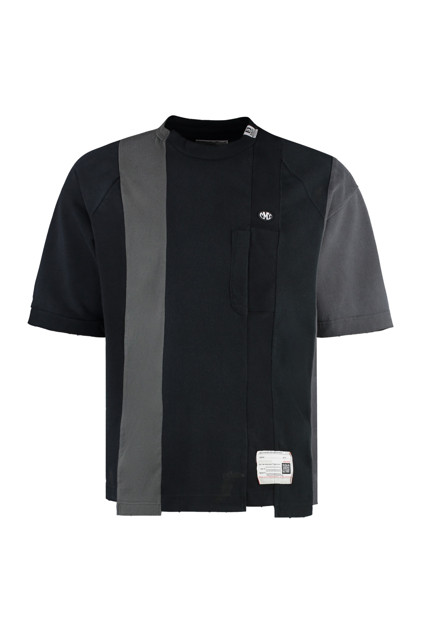 Shop Miharayasuhiro Cotton Crew-neck T-shirt In Black