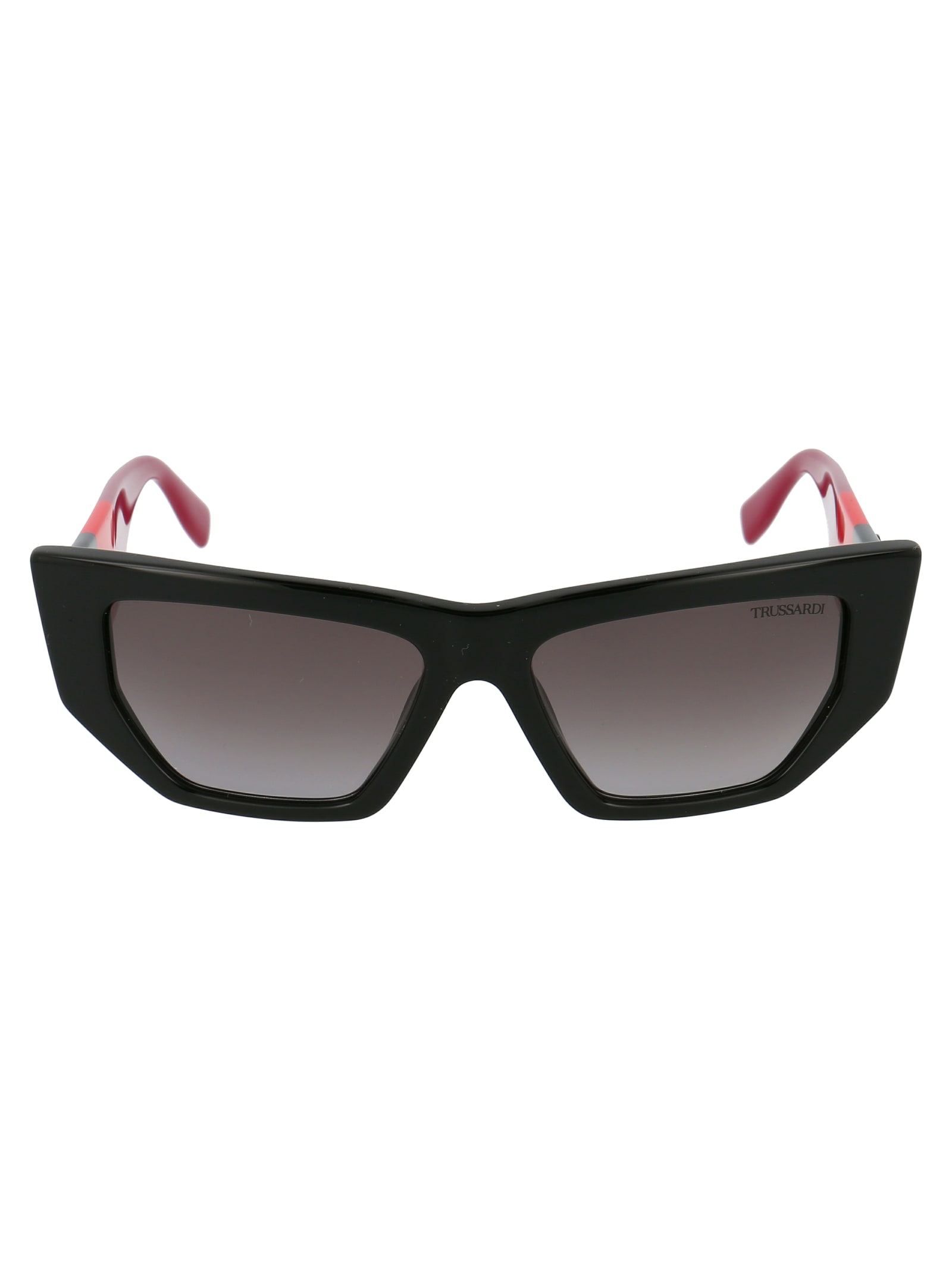 Shop Trussardi Str377v Sunglasses In 0700 Black