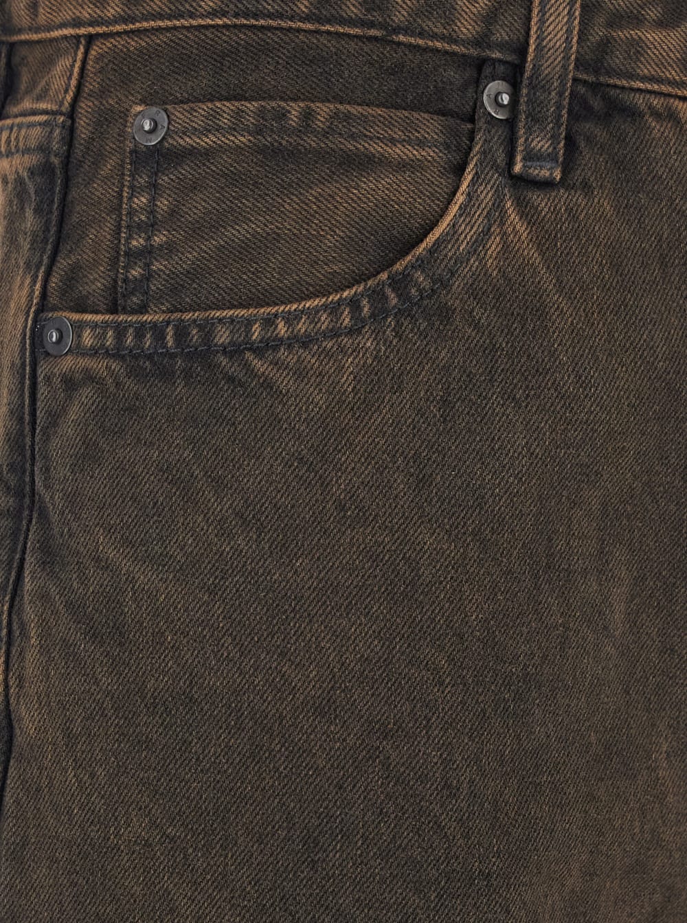 Frame The Collegiate Brown Jeans With Belt Loops And Wide Leg In Denim Woman In Brown