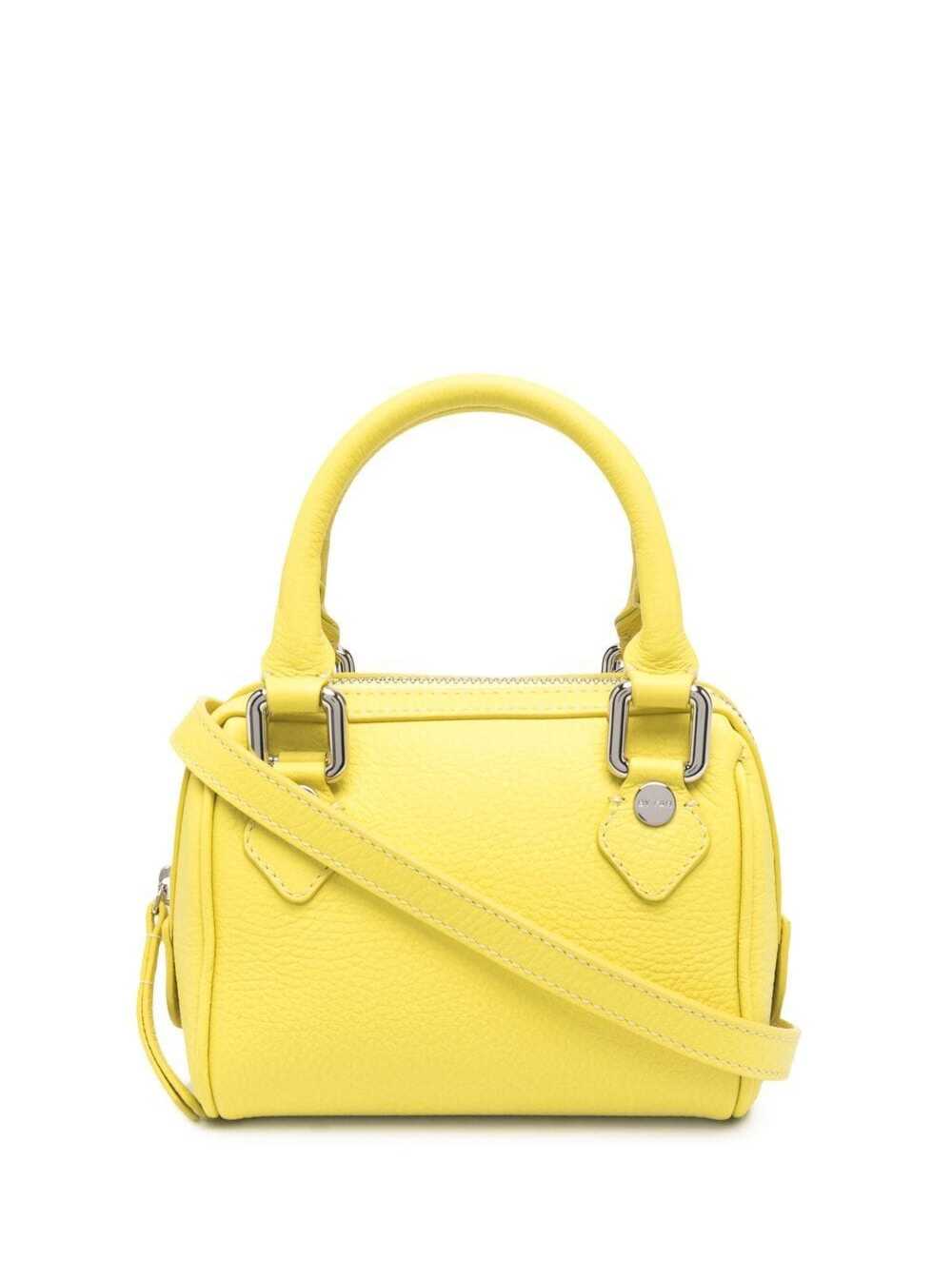 By Far Womans Mini Dora Yellow Leather Handbag