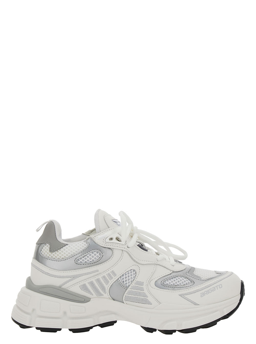 marathon Ghost Runner White Low Top Sneakers With Reflectivce Details In Leather Blend Woman
