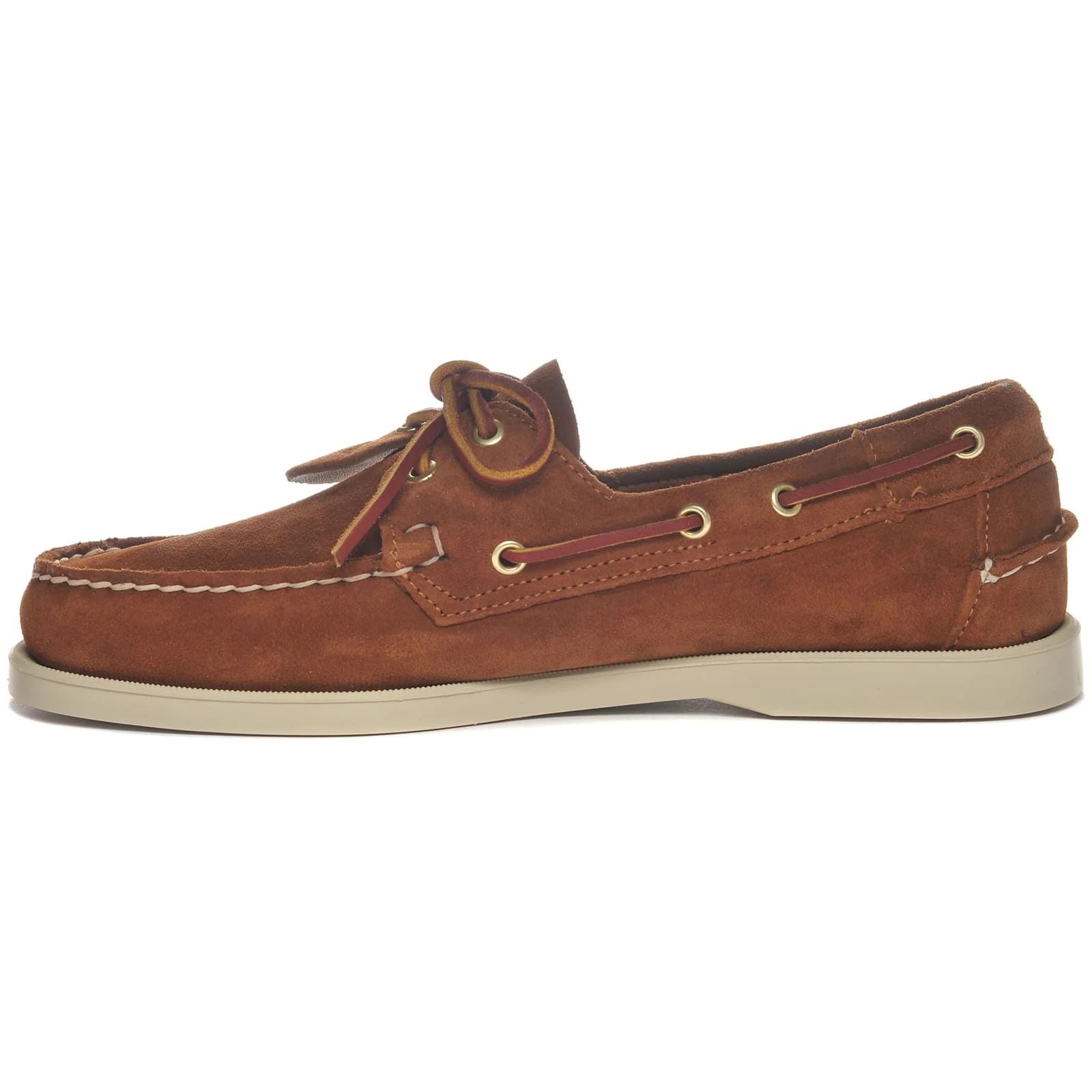 Sebago Italian Suede Moccasins With Hand-stitched Detailing In Afr Castagna