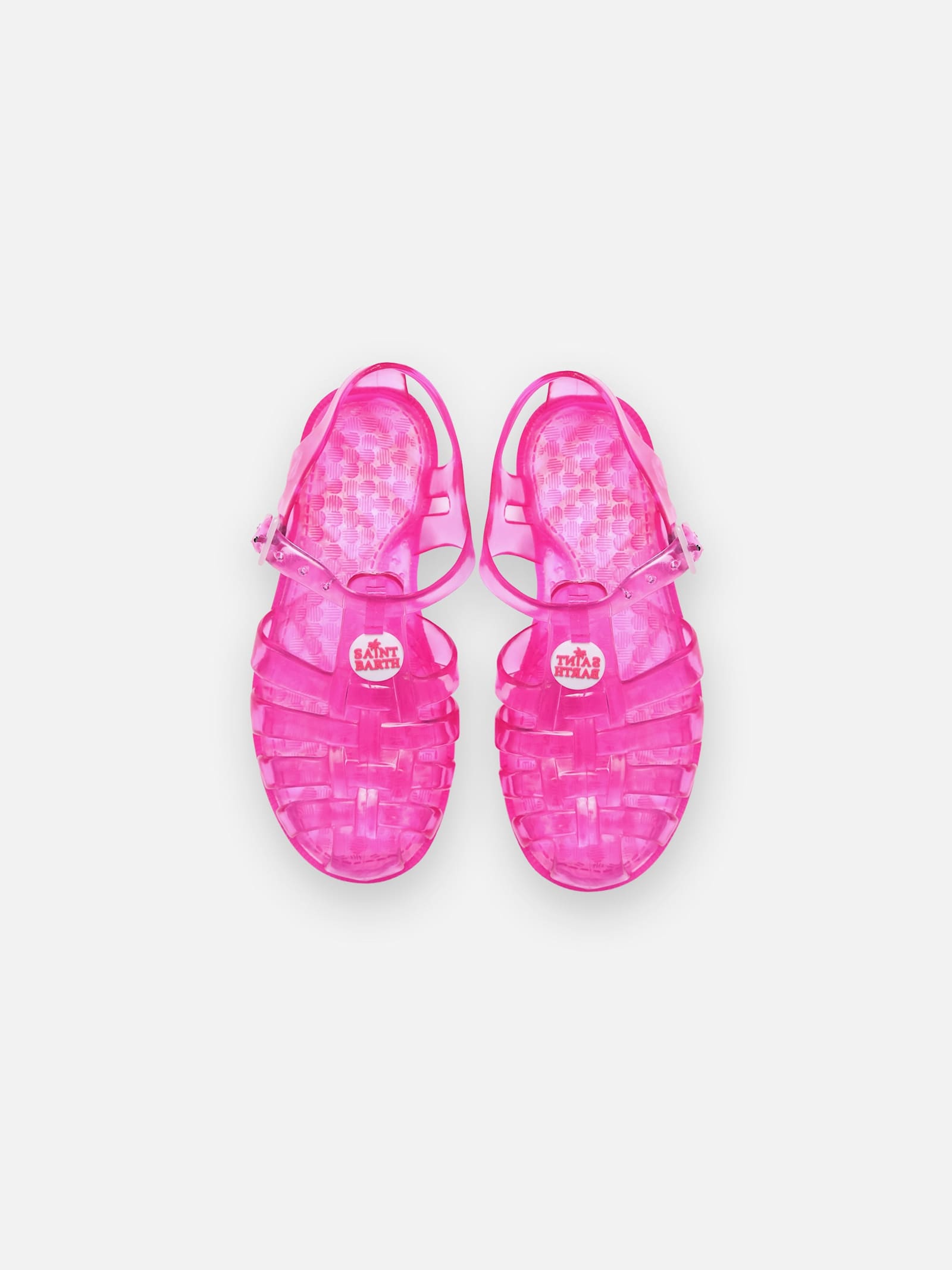 Mc2 Saint Barth Girls Fluo Pink Jelly Sandals In Pink