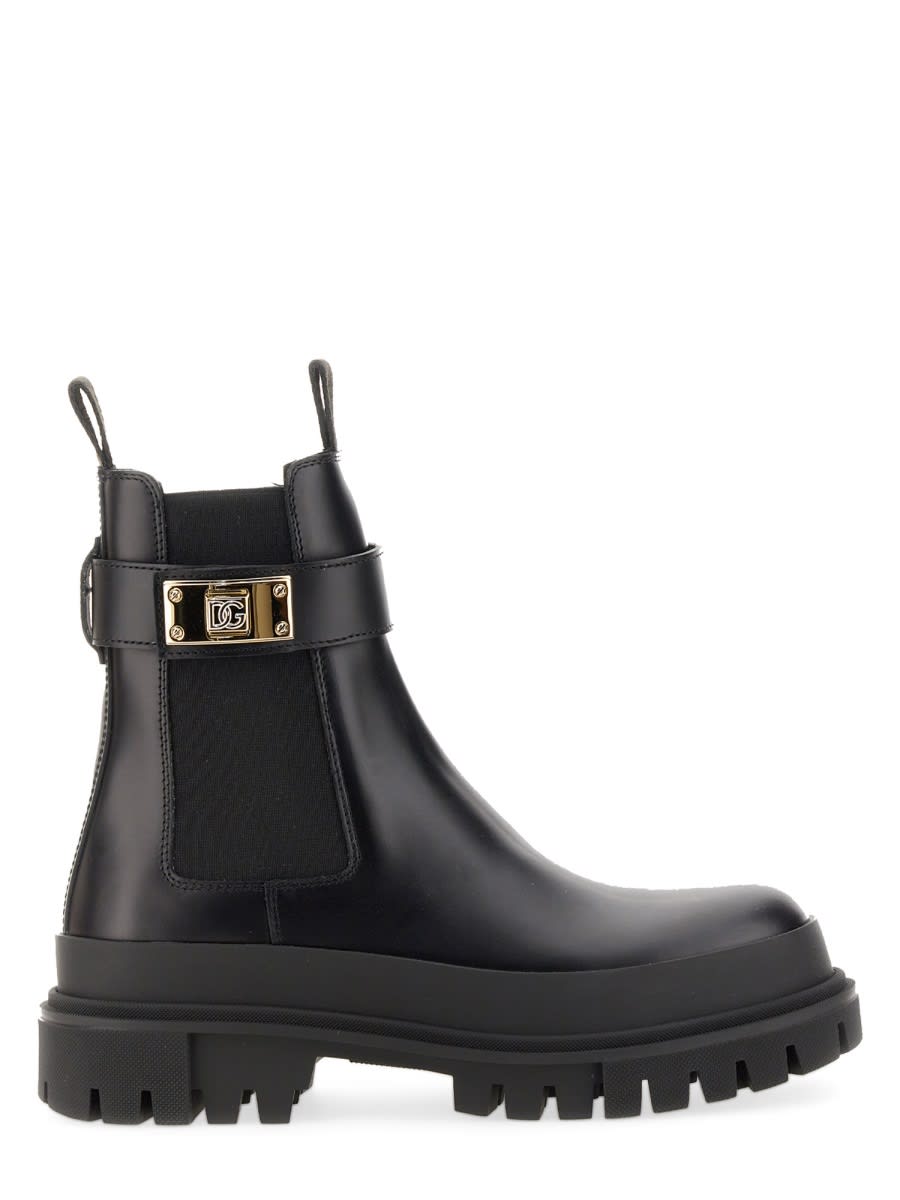 Shop Dolce & Gabbana Leather Boot In Black