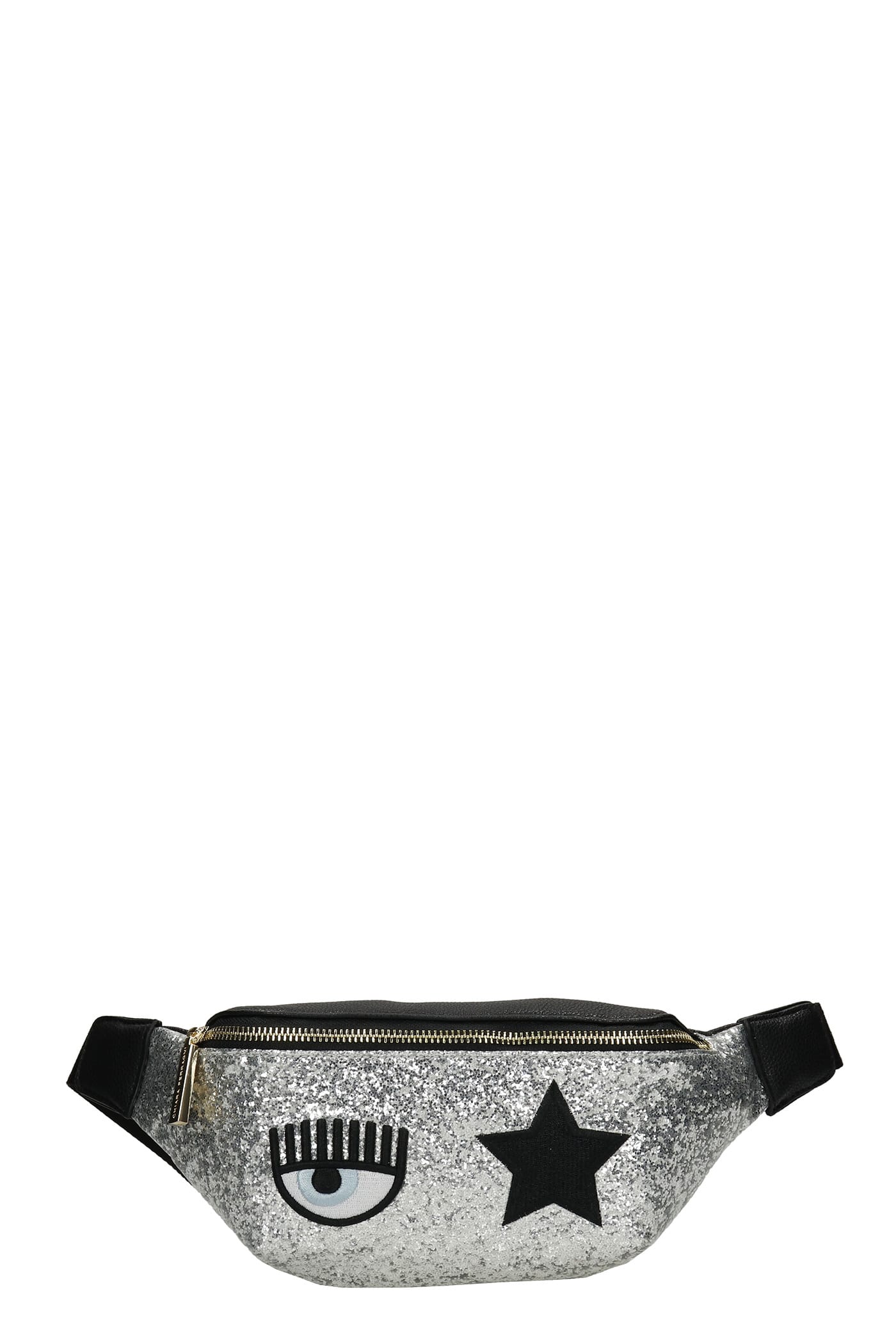 Chiara Ferragni Waist Bag In Silver Glitter