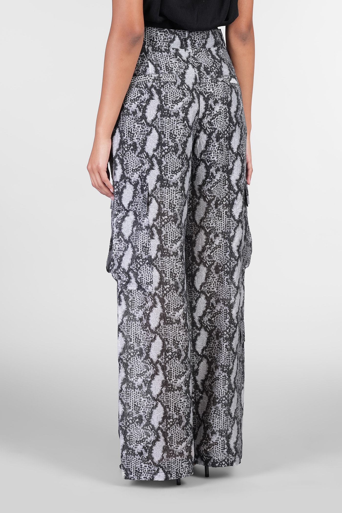 IRO ASONA PANTS IN SILVER WOOL AND POLYESTER